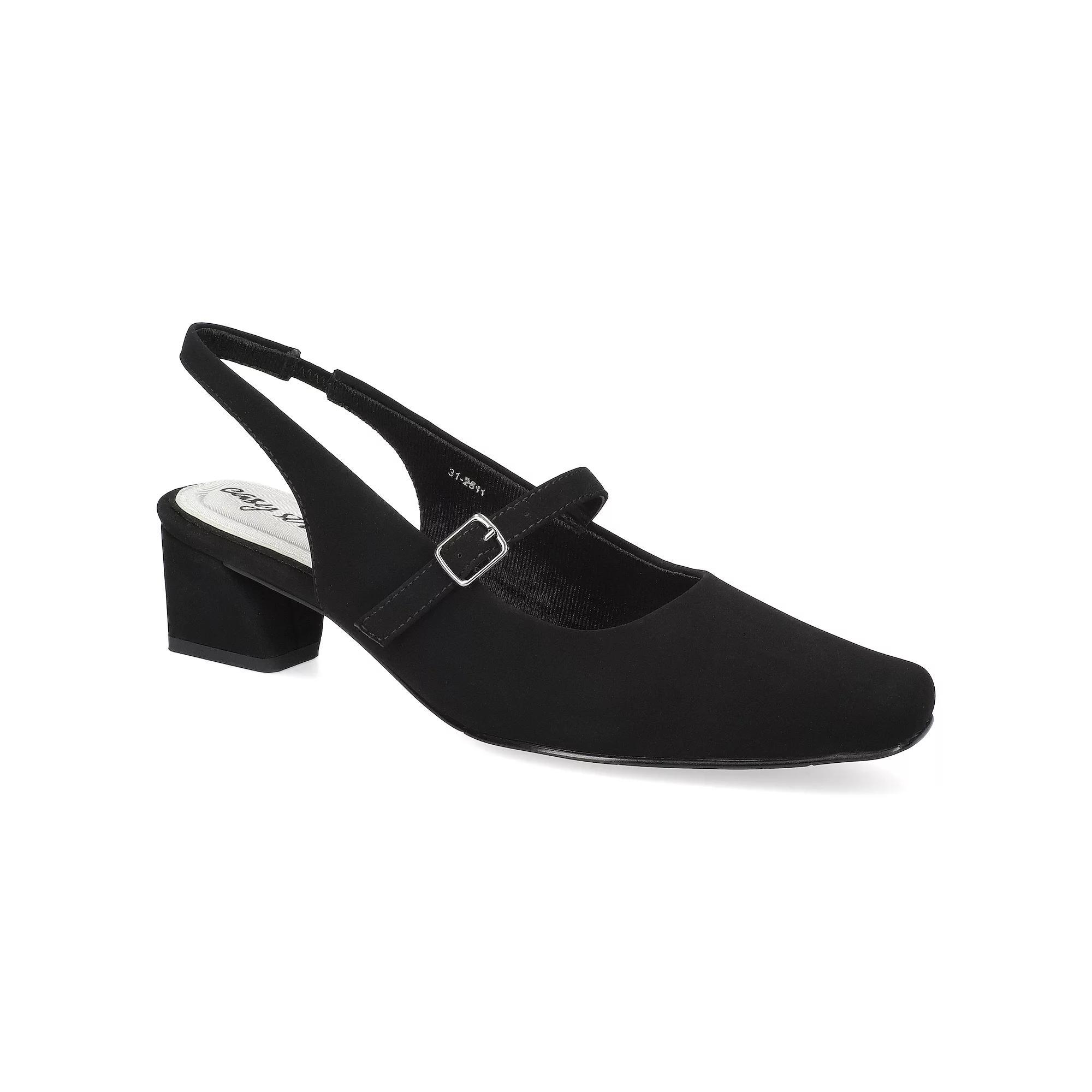 Easy Street Women's Cameo Square Toe Slingback Pumps, Size: 6, Black Lamy Product Image