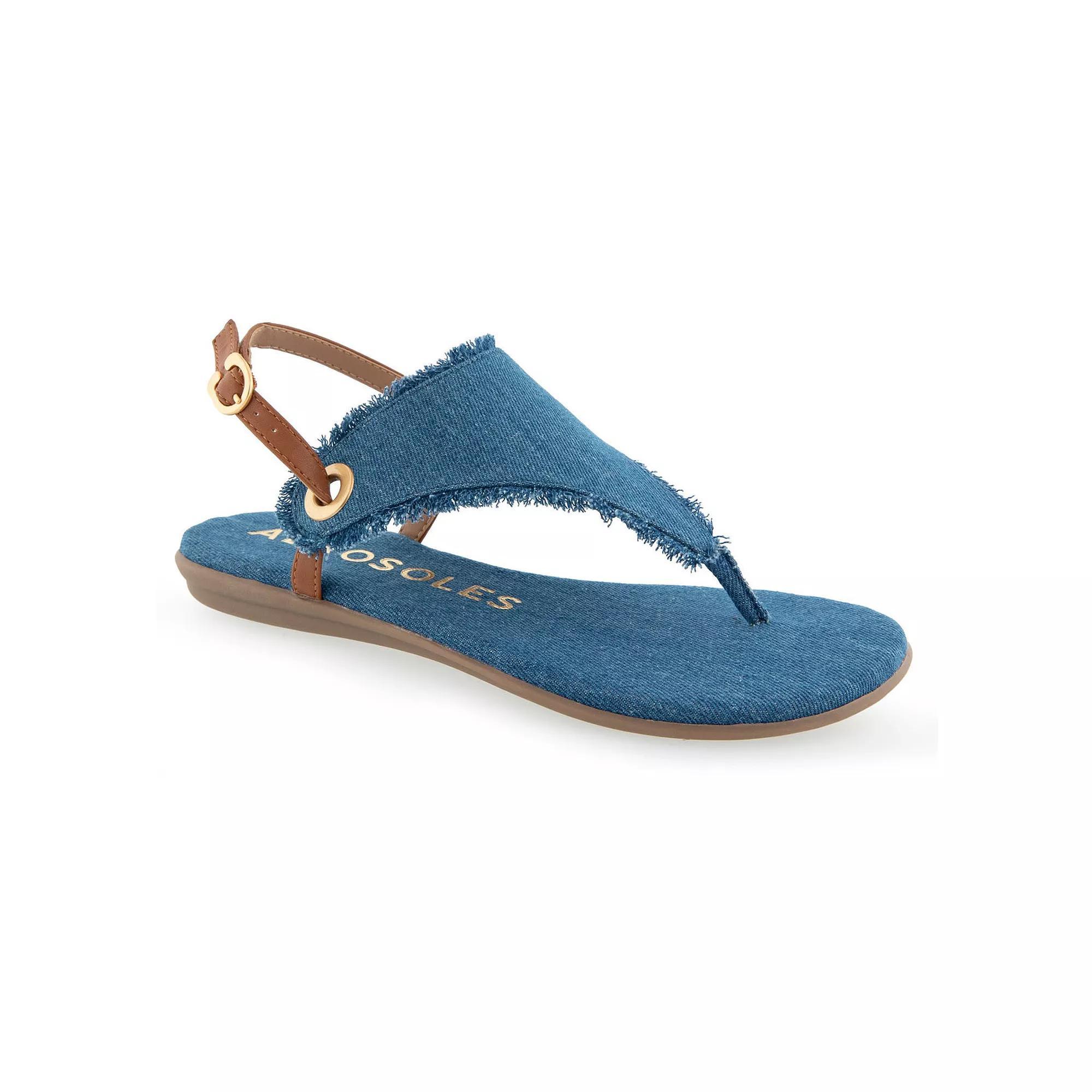 Aerosoles Conclusion Womens Thong Sandals Medium Blue Blue Product Image