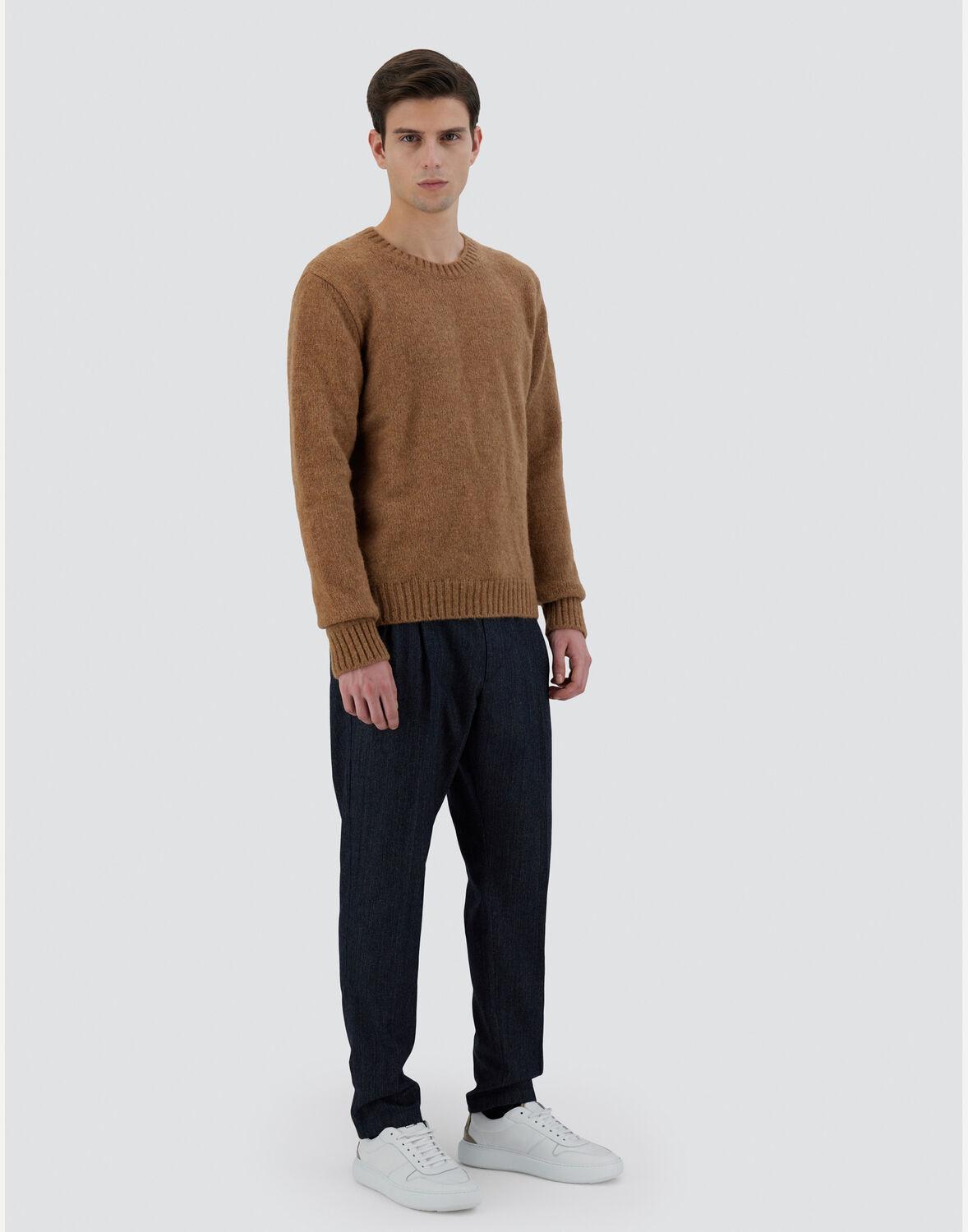 HERNO Sweater In Plain Alpaca Wool In Cammello Product Image