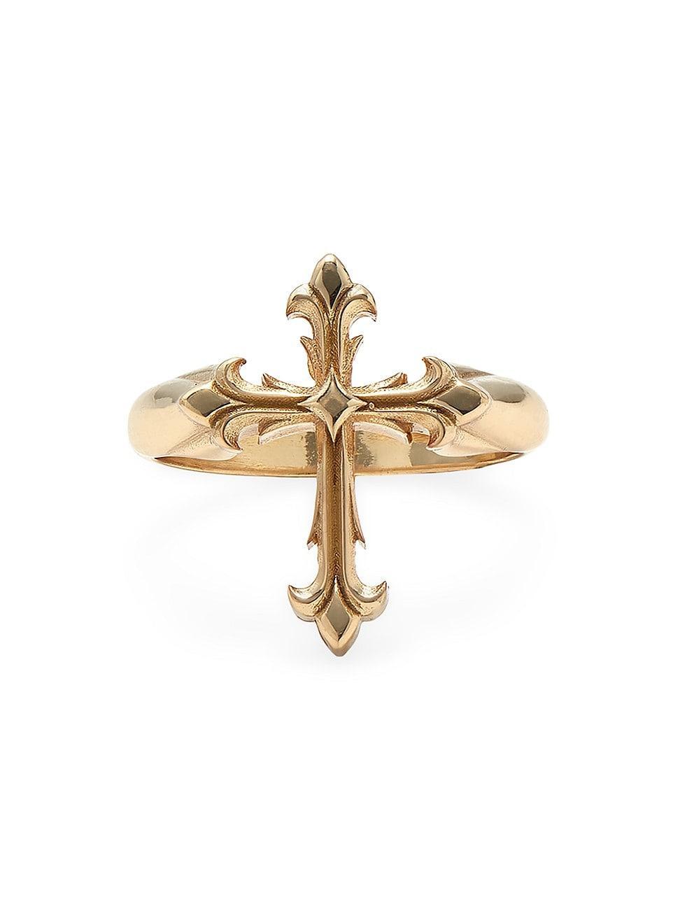 Mens Unisex Gold Romanticrock Cross Ring Product Image