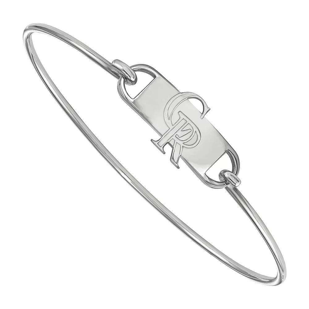 LogoArt Sterling Silver Colorado Rockies Small Center Wire Bangle Bracelet, Women's Product Image