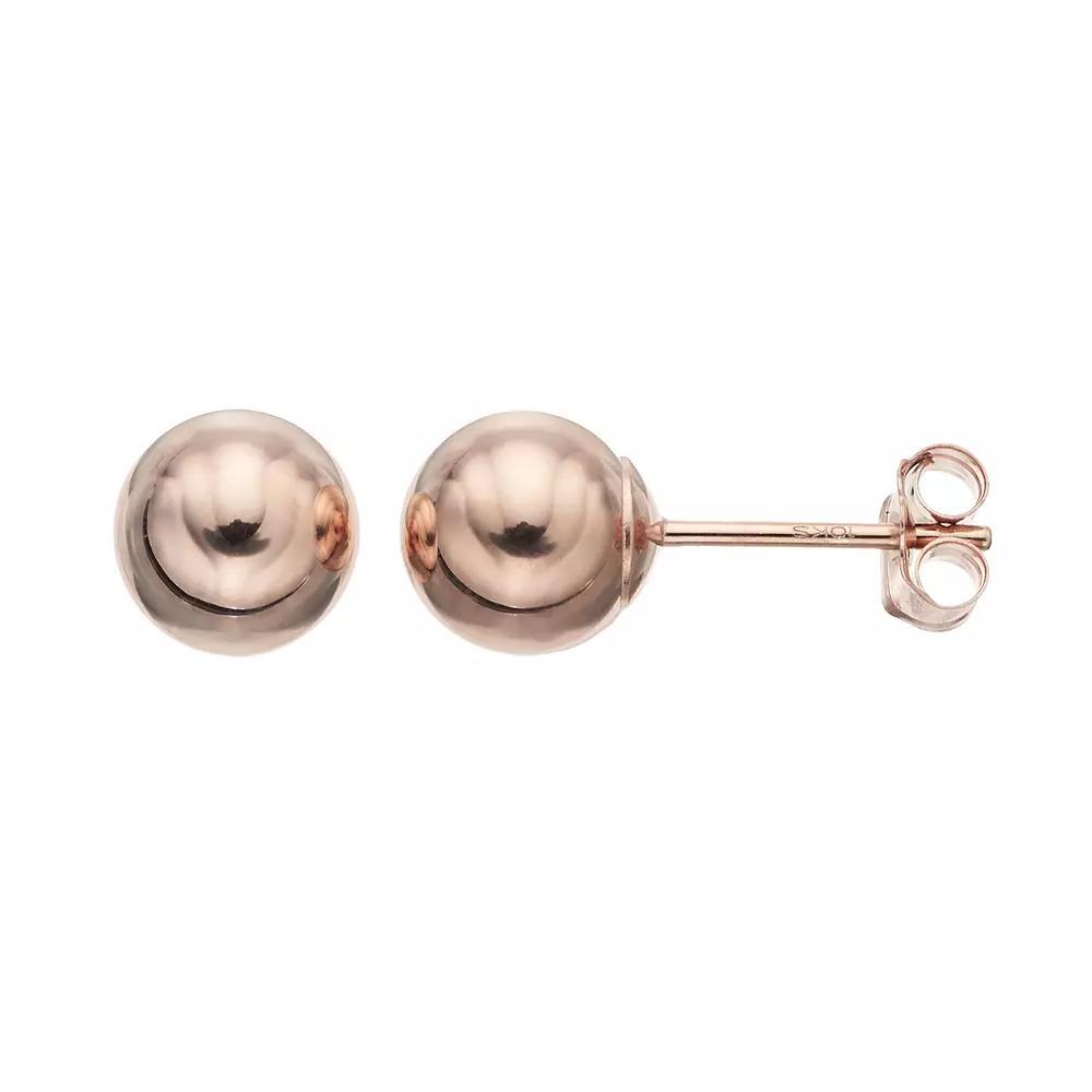Taylor Grace 10k Rose Gold Ball Stud Earrings, Women's, 10k Pink Product Image