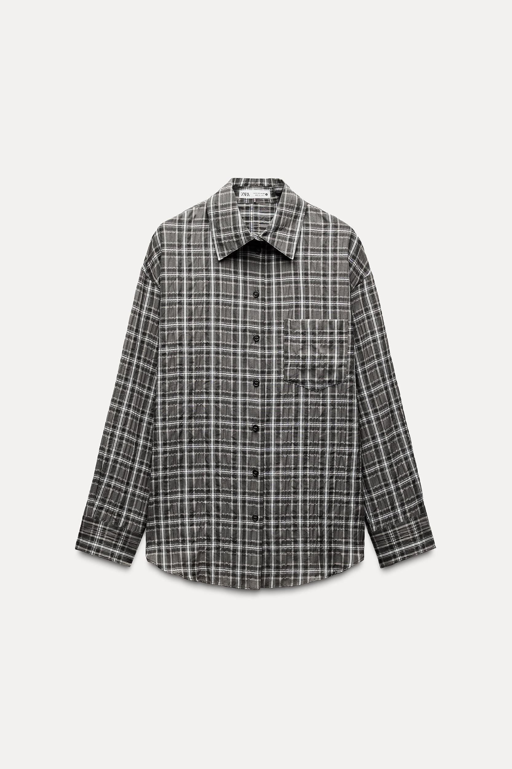 OVERSIZED CHECKERED SHIRT ZW COLLECTION Product Image