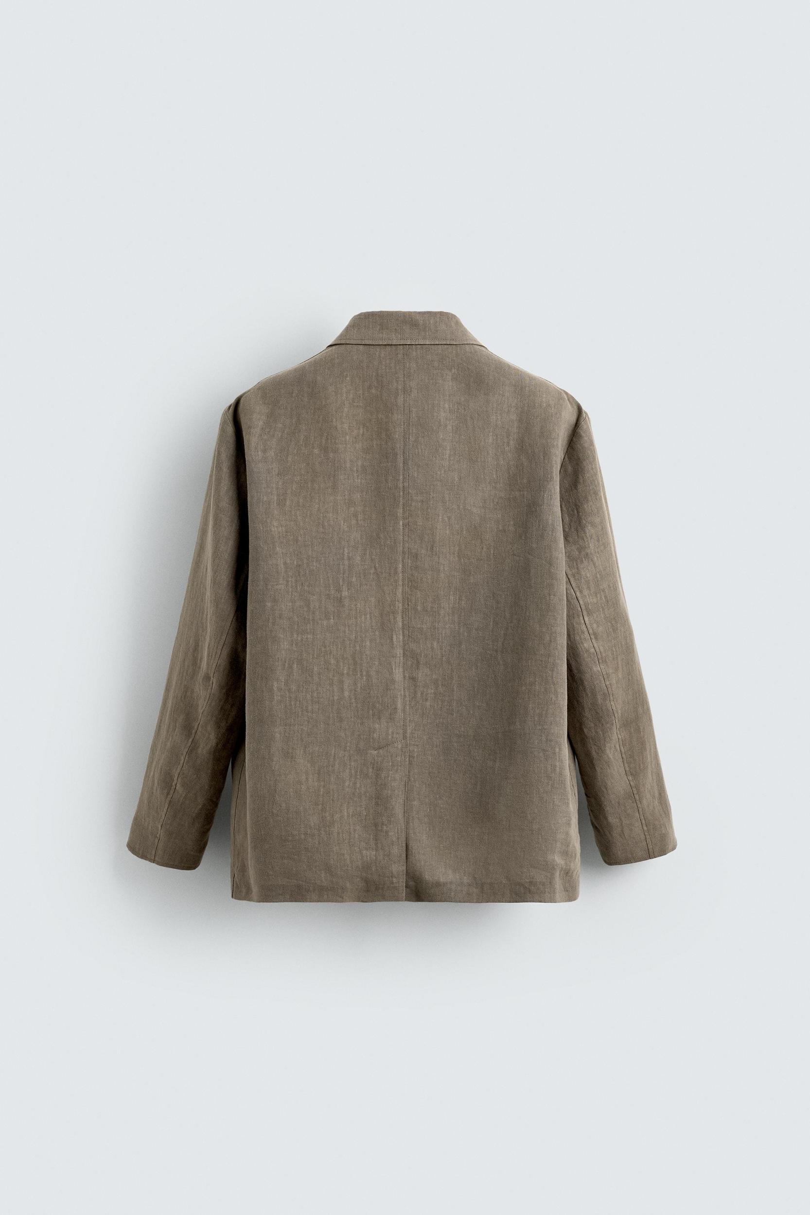 WASHED 100% LINEN SUIT BLAZER Product Image