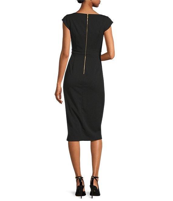 Donna Karan Square Neck Scuba Crepe Cocktail Dress Product Image