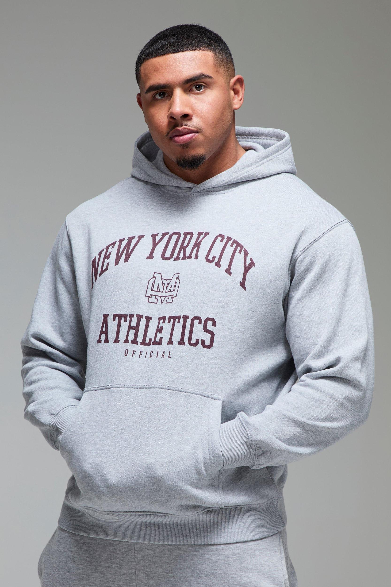 Man Active New York City Athletics Oversized Hoodie | boohooMAN USA Product Image
