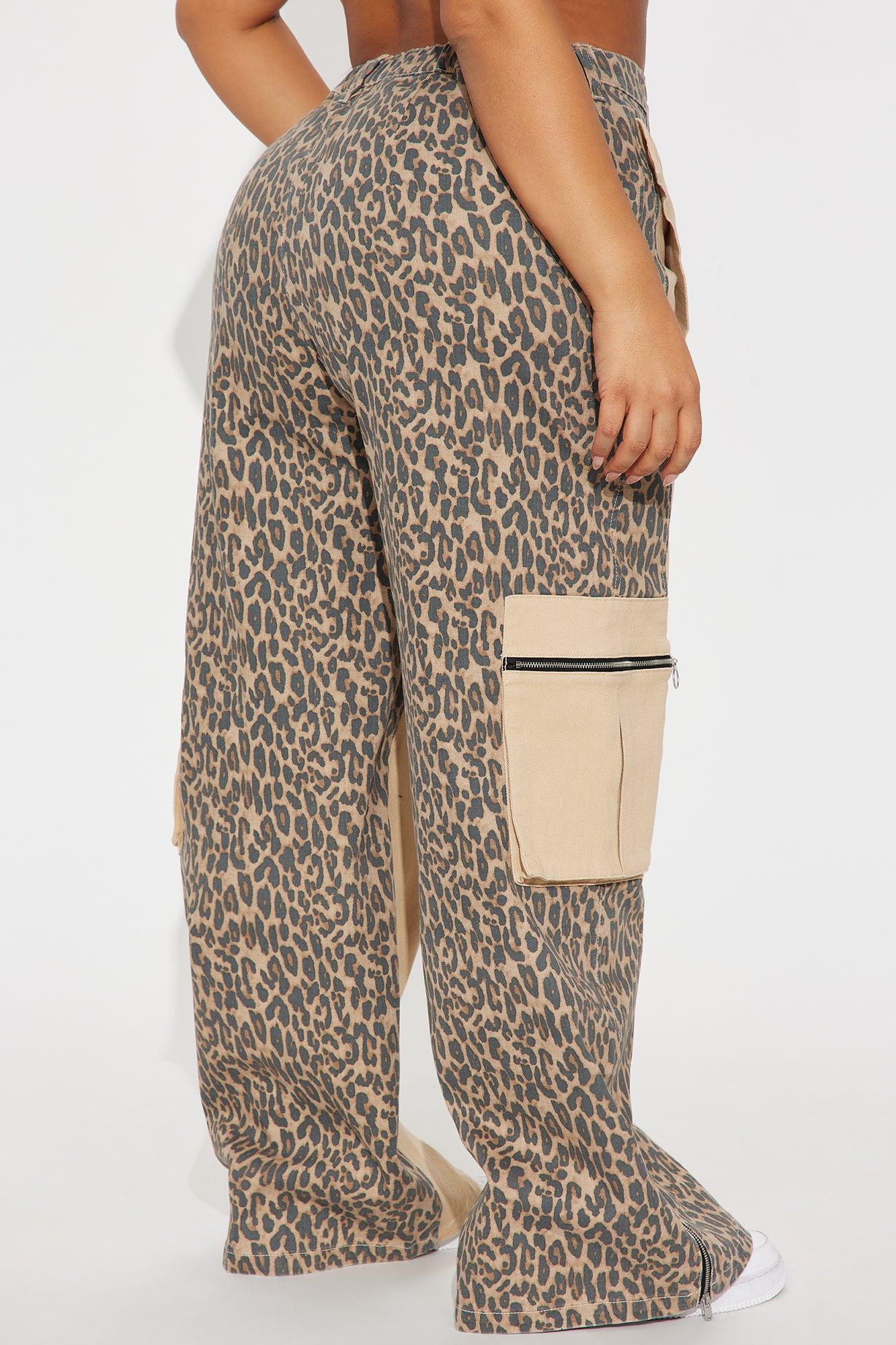 On The Prowl Leopard Twill Wide Leg Pant - Brown/combo Product Image