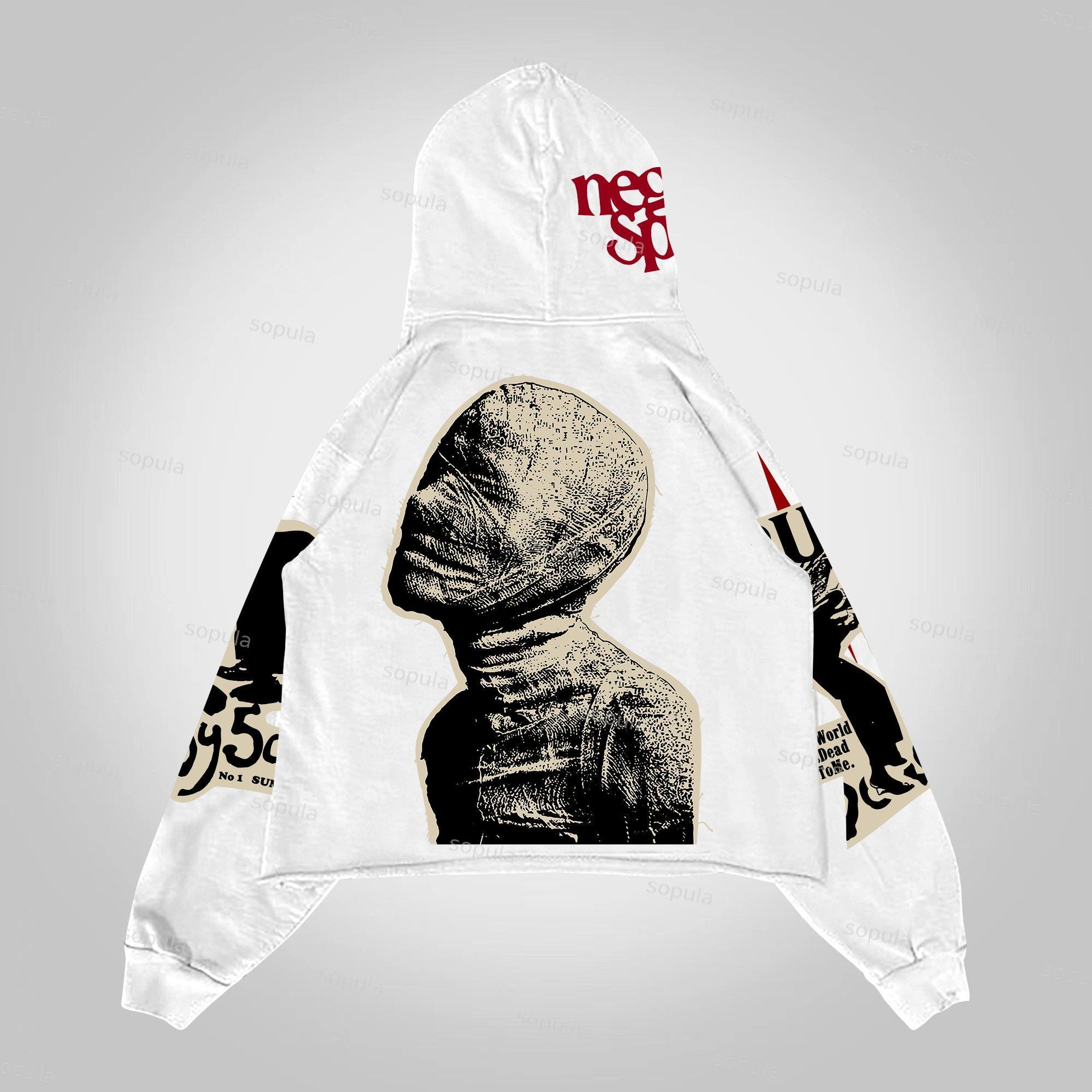 Sopula Punk Mummy Vintage Graphic Oversized Hoodie Product Image