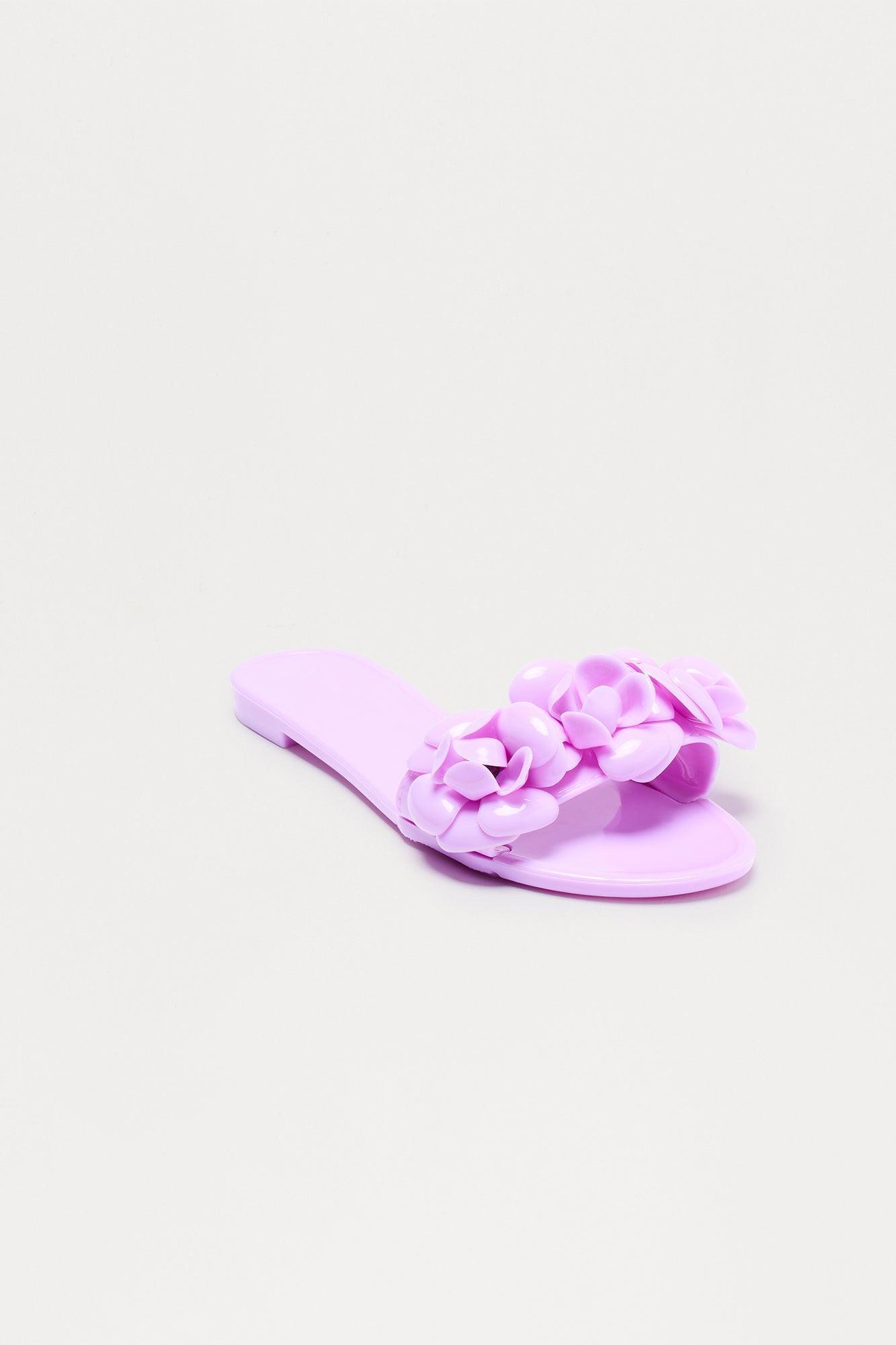 Bryna Flower Slip On Sandals - Lavender Female Product Image