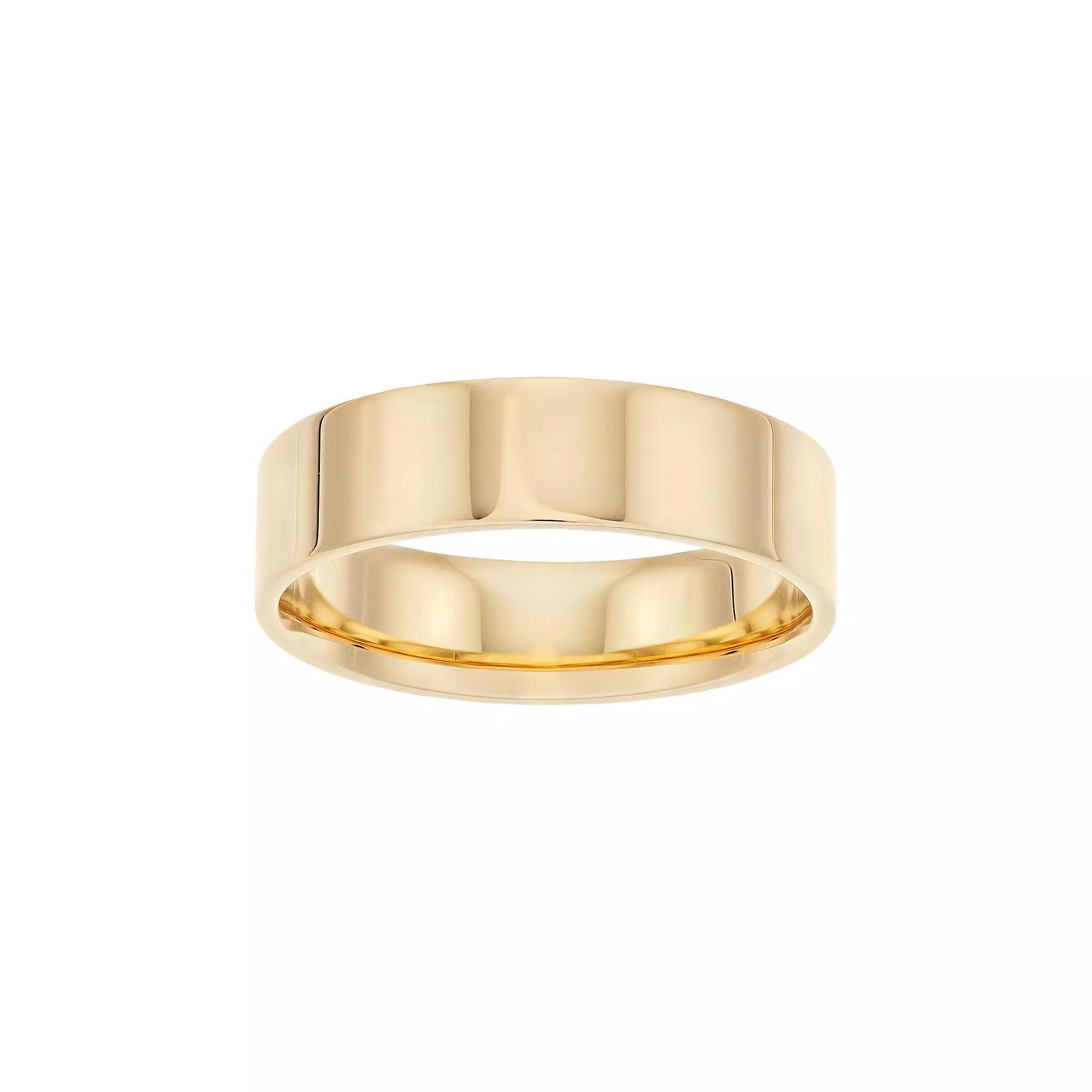 Men's 14k Gold Over Silver Polished Wedding Band, Size: 13, Gold Tone Product Image