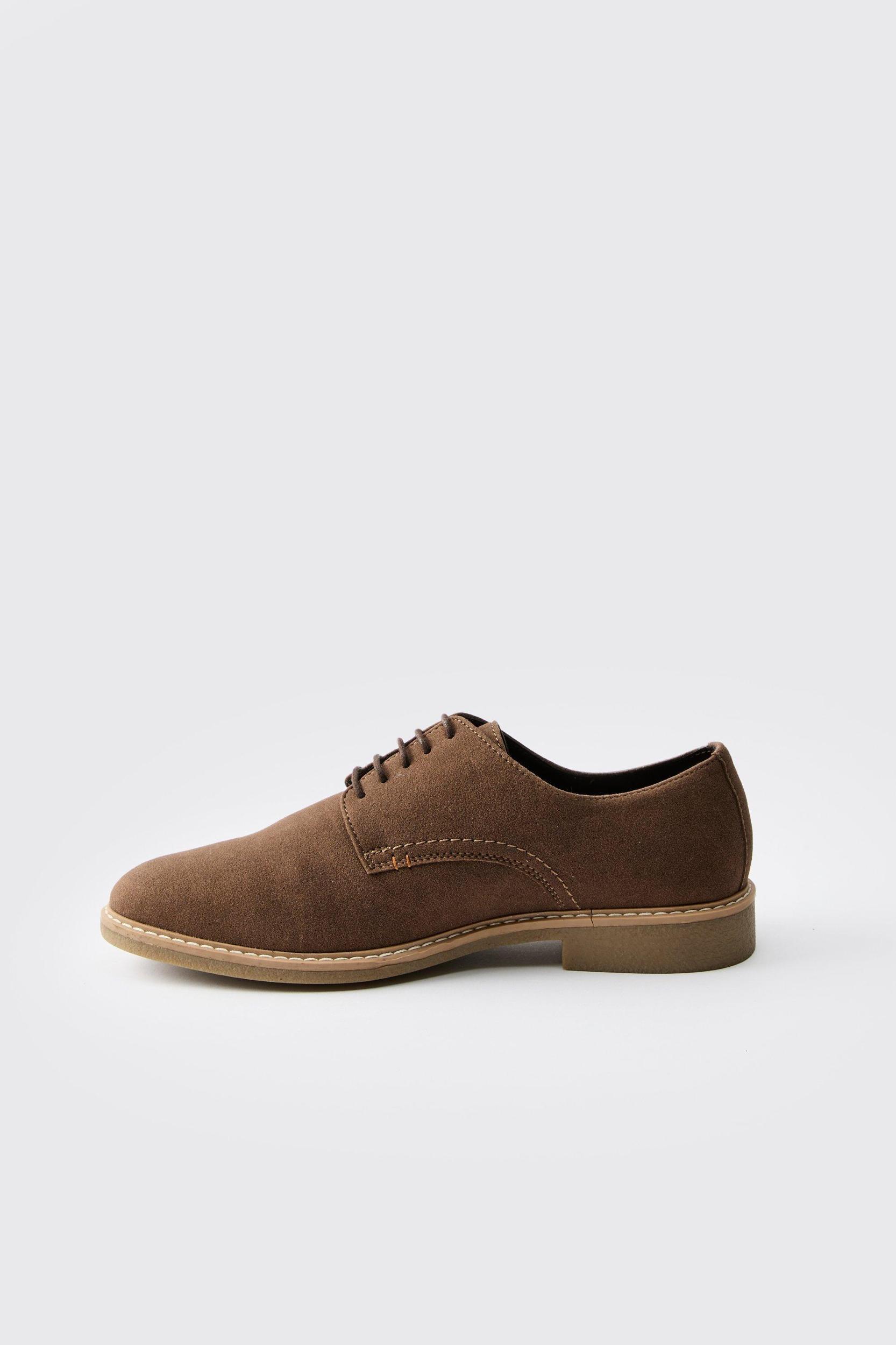 Faux Suede Derby Shoe | boohooMAN USA Product Image