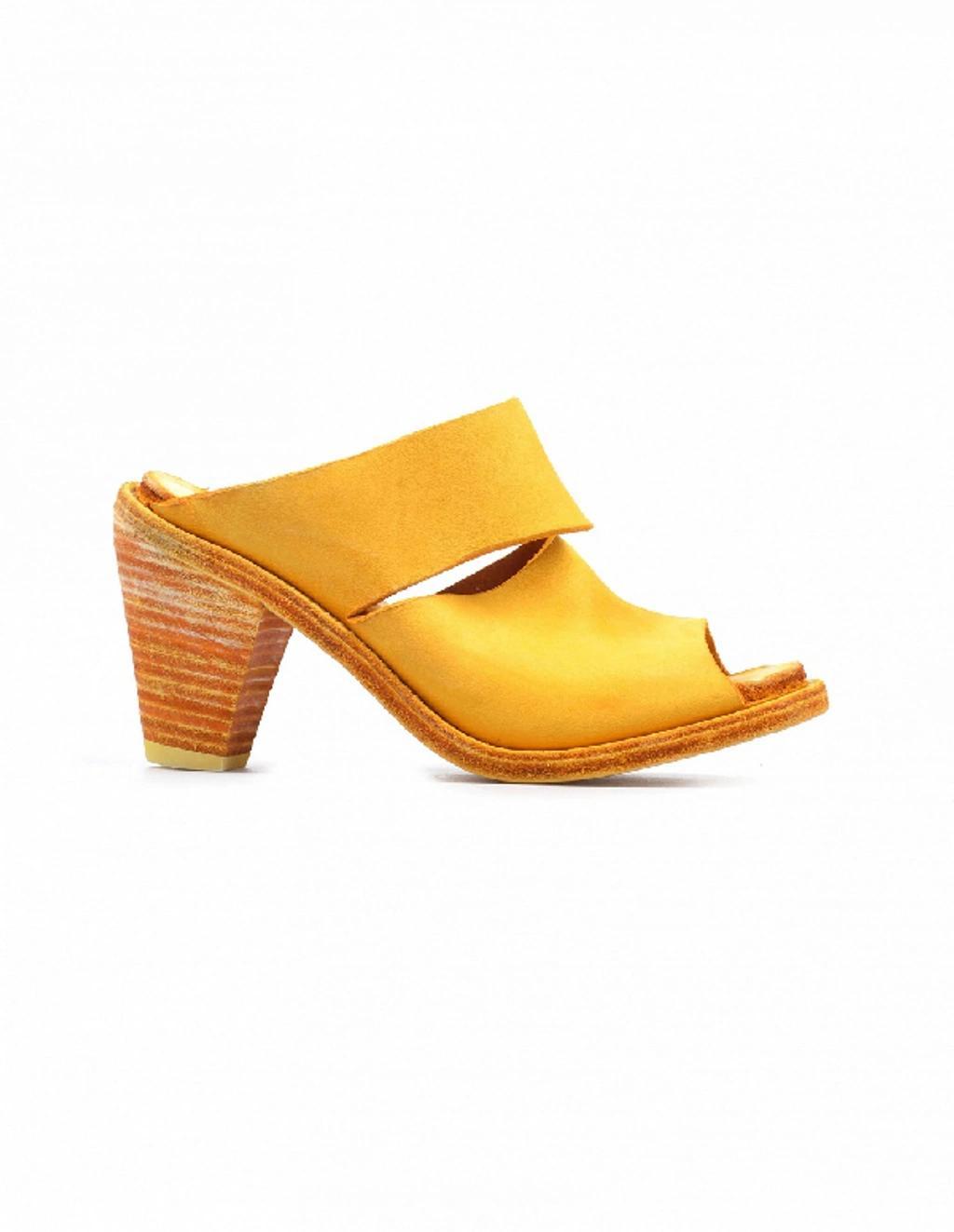 GUIDI Yellow Leather Heels Product Image