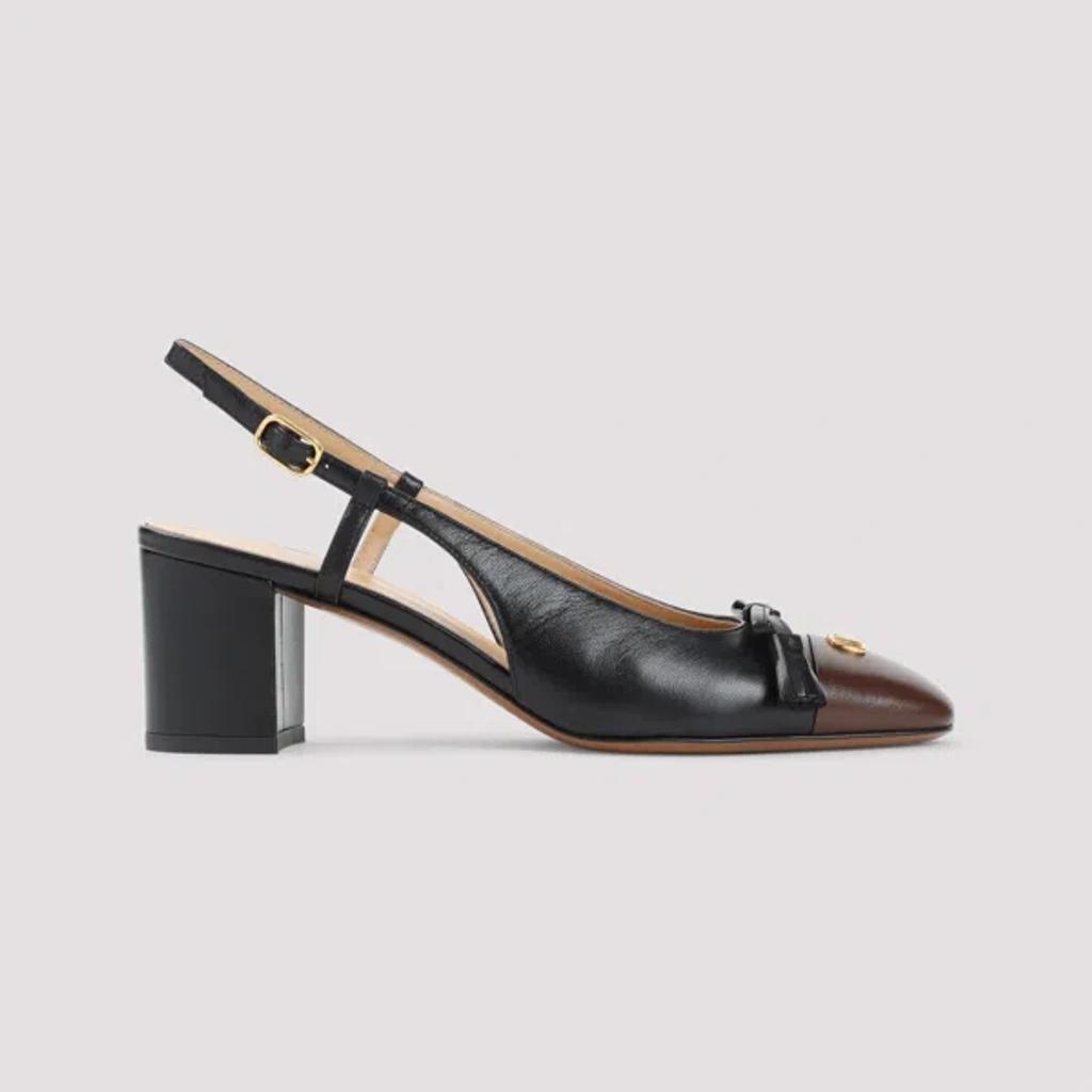 VALENTINO GARAVANI Vlogo 65 Tasseled Two-tone Leather Slingback Pumps In Black Product Image