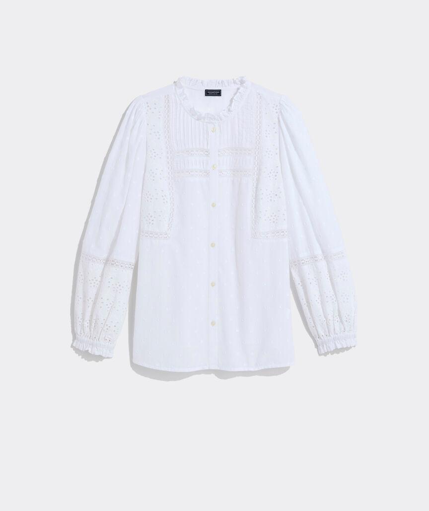 Eyelet Long-Sleeve Top Product Image