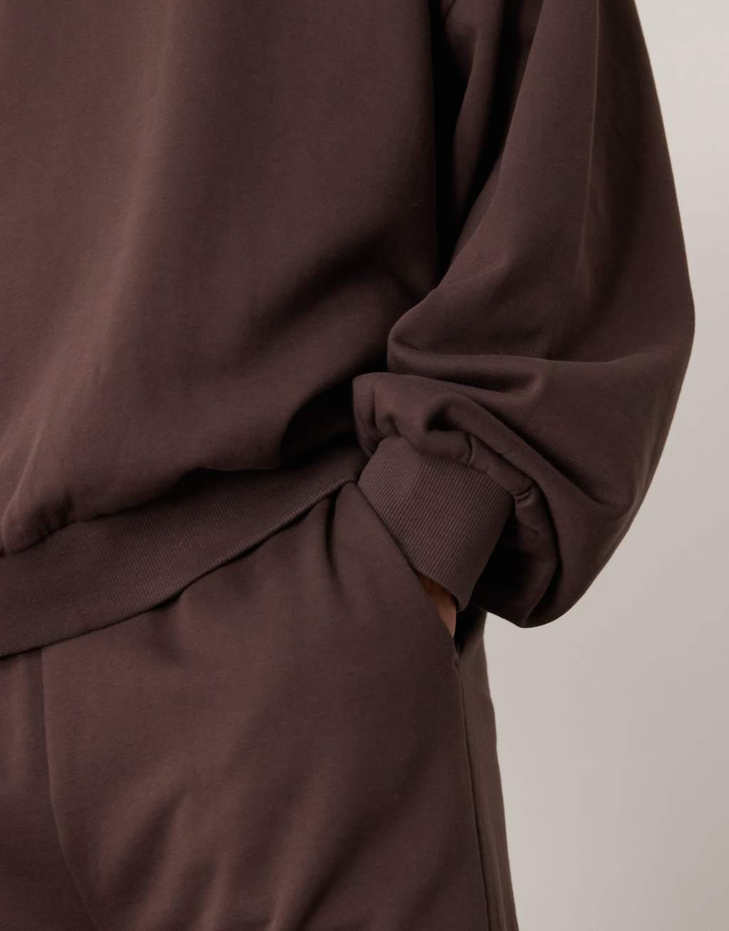 ASOS DESIGN essential extreme oversized sweatshirt in brown Product Image