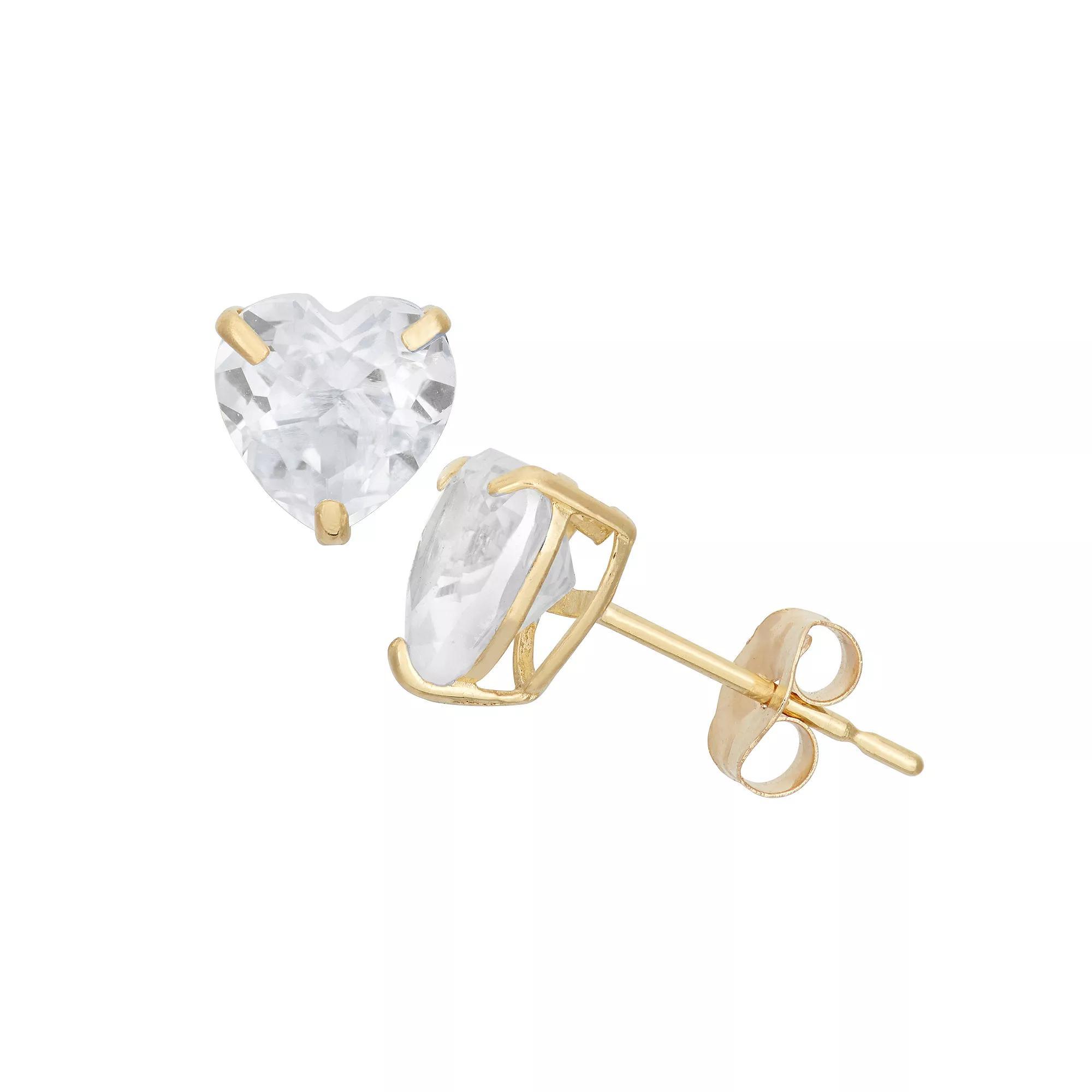 Designs by Gioelli 14k Gold Cubic Zirconia Stud Earrings, Women's, Yellow Product Image