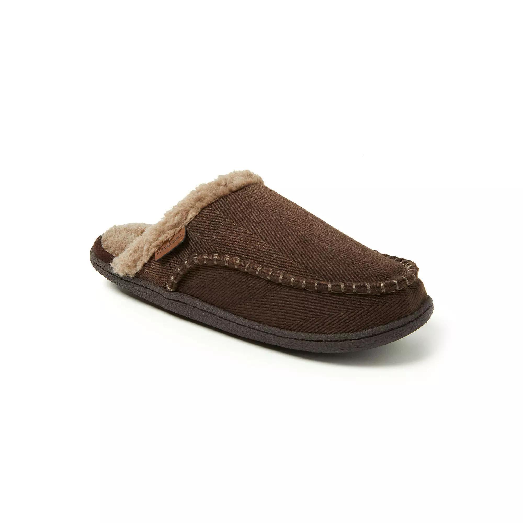 Dearfoams Matthew Men's Moc Toe Scuff Slippers, Size: Large, Brown Product Image