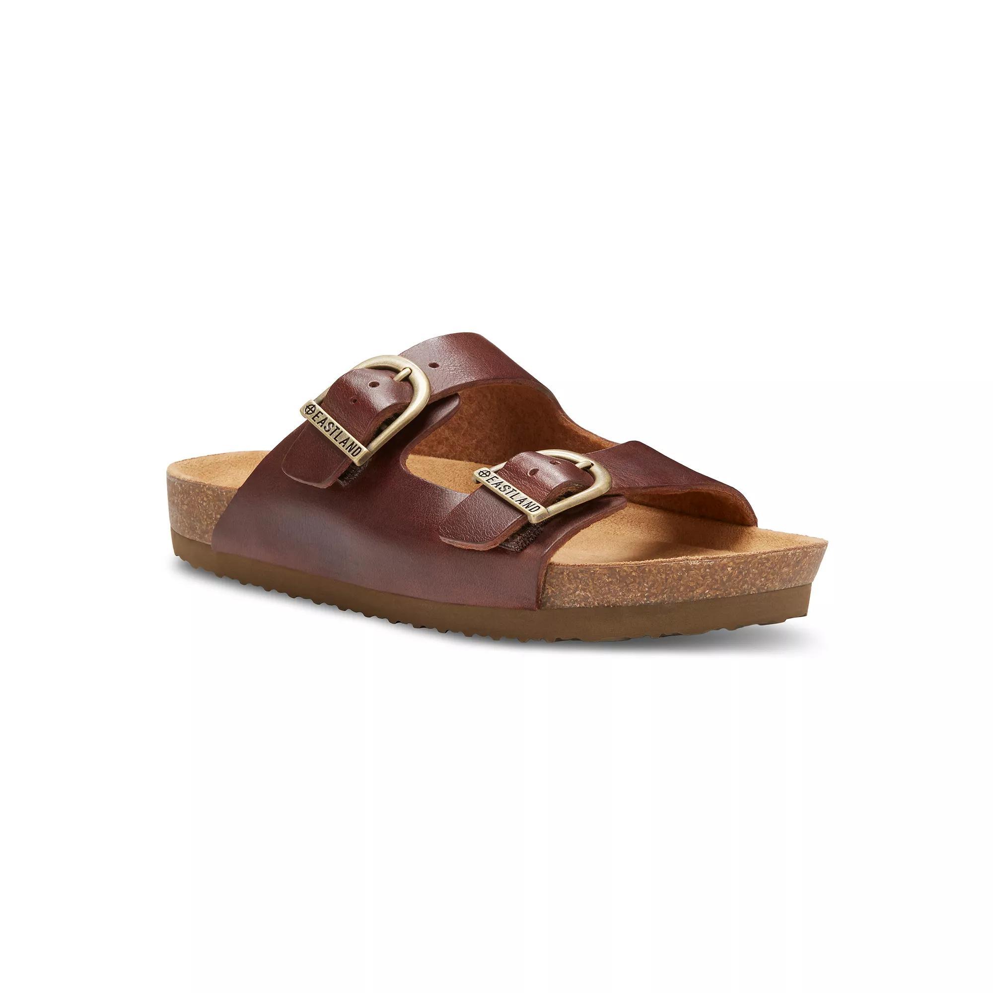 Eastland Cambridge Womens Leather Slide Sandal Green Suede Product Image