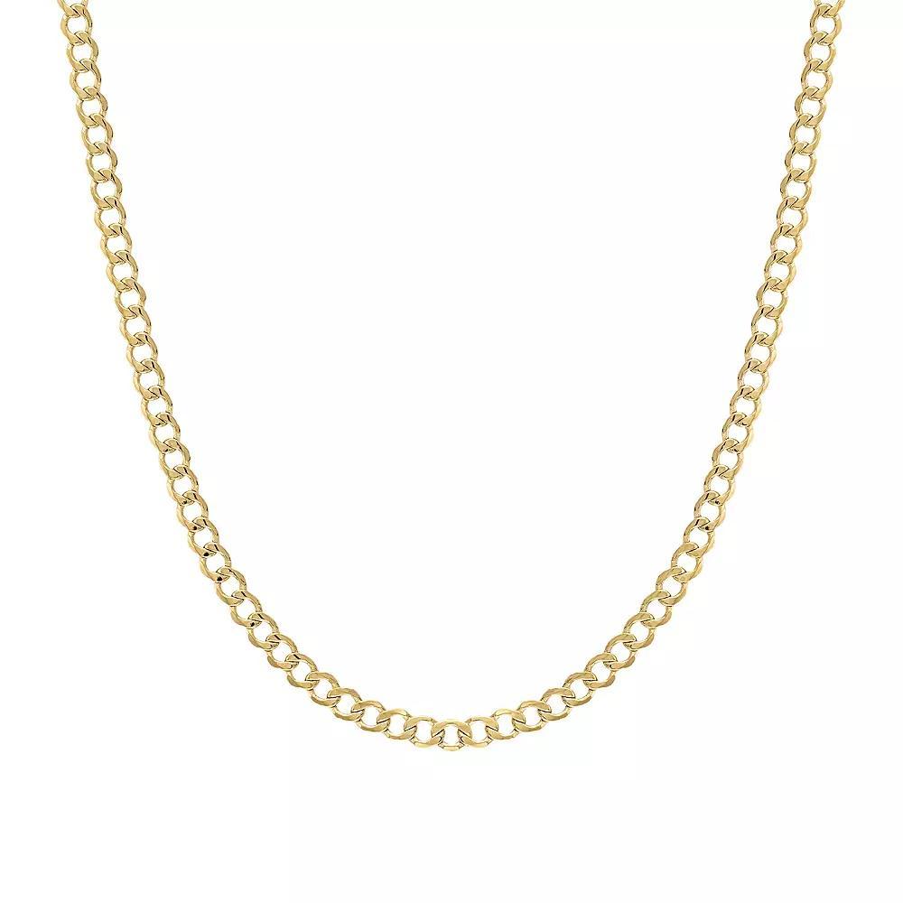 Jordan Blue 14k Gold 3.5 mm Curb Chain Necklace, Womens Product Image