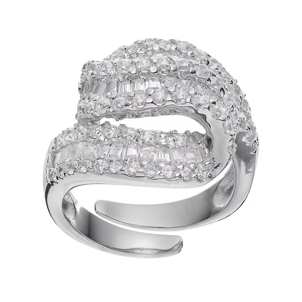 Sophie Miller Sterling Silver Cubic Zirconia Twist Ring, Women's, Size: 6, White Product Image