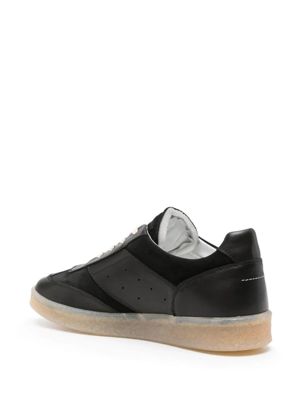 lace-up leather sneakers  Product Image