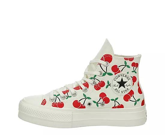 Womens Converse Chuck Taylor All Star Lift High-Top Sneaker - Egret / Cherries Product Image