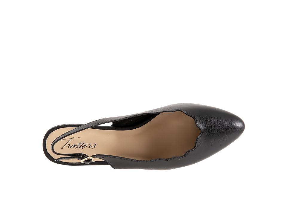 Trotters Joselyn Scalloped Leather Block Heel Slingback Pumps Product Image