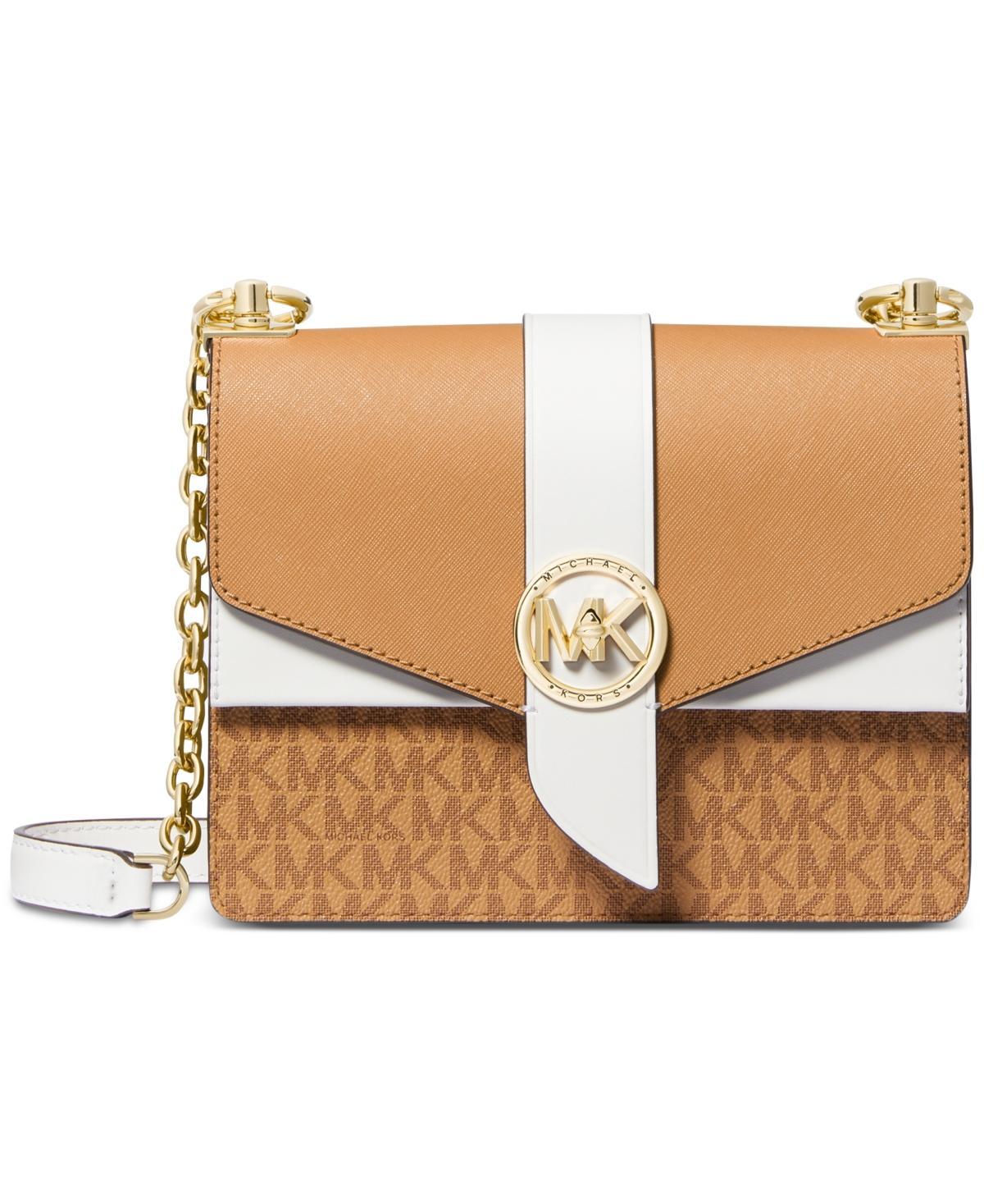 Greenwich Small Color-Block Logo and Saffiano Leather Crossbody Bag Product Image