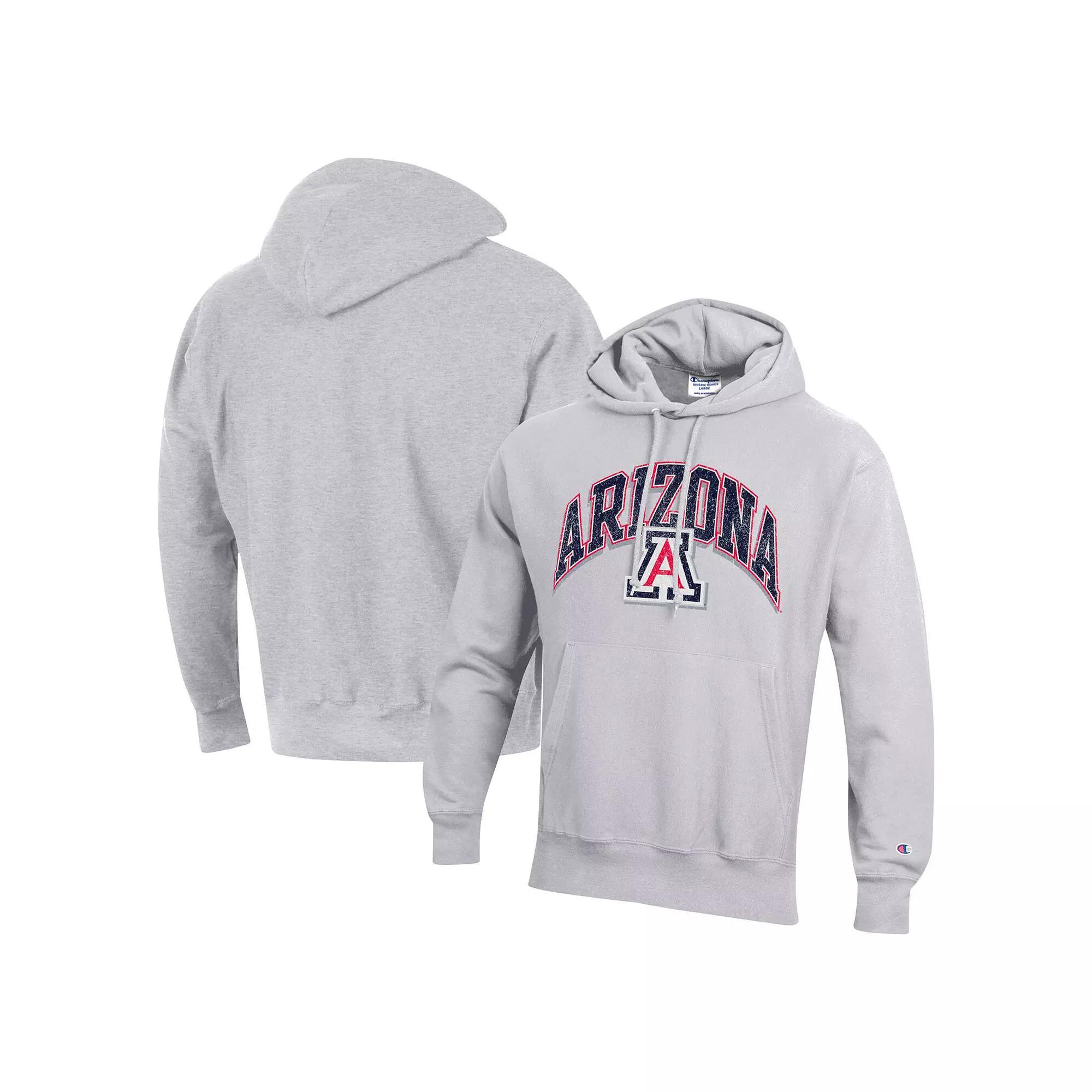 Men's Champion Gray Arizona Wildcats Vault Late Night Reverse Weave Pullover Hoodie, Size: Medium, Grey Product Image