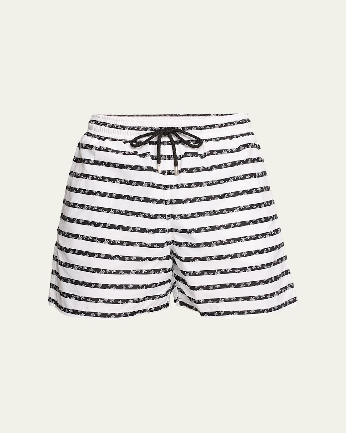 Mens Striped Turtle Swim Shorts Product Image
