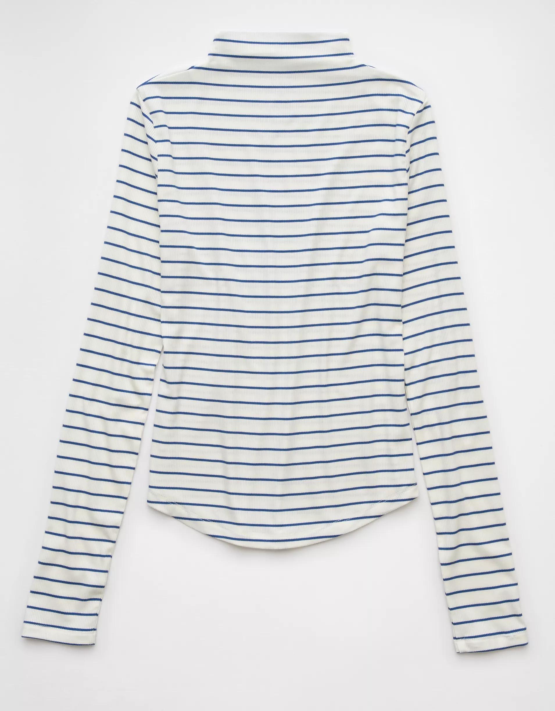 AE Soft & Sexy Long-Sleeve Mock Neck T-Shirt Product Image