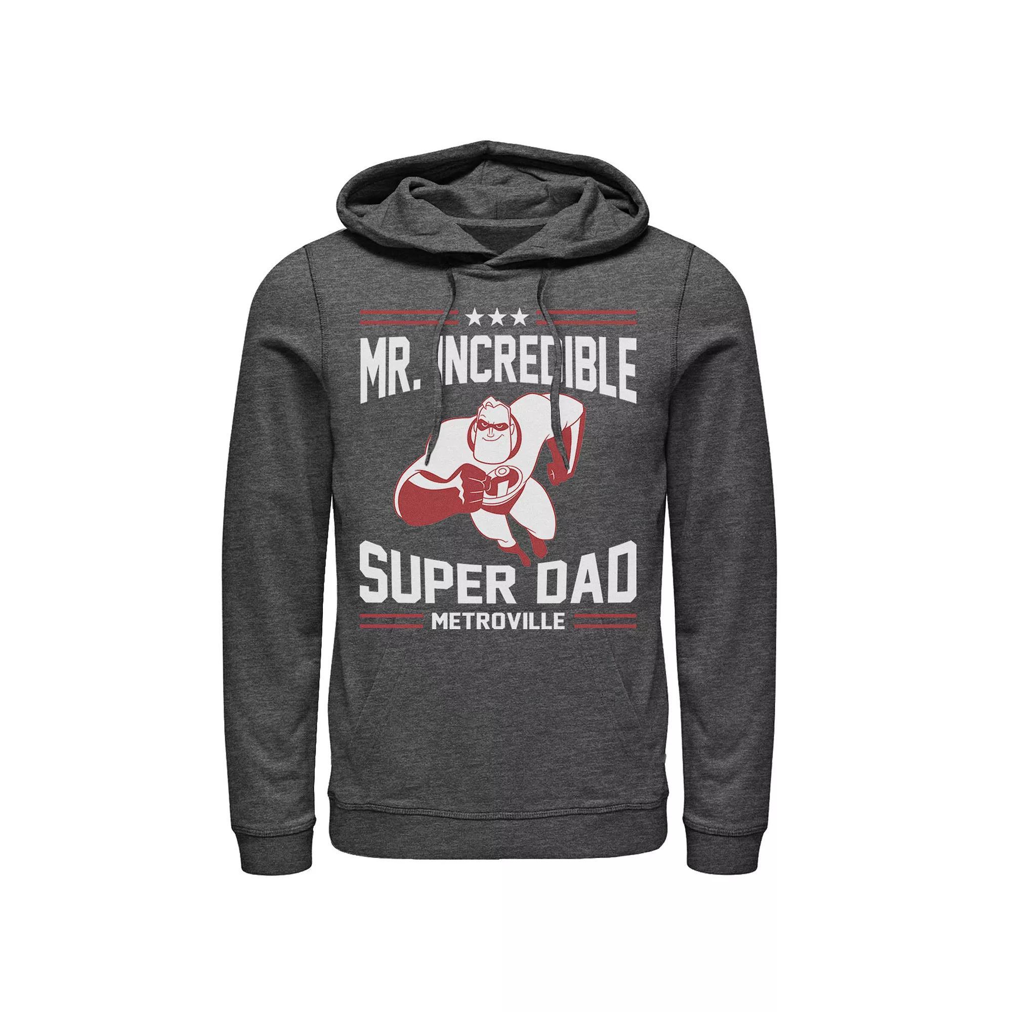 Disney / Pixar's The Incredibles Men's Super Dad Hoodie, Size: XXL, Grey Heather Product Image