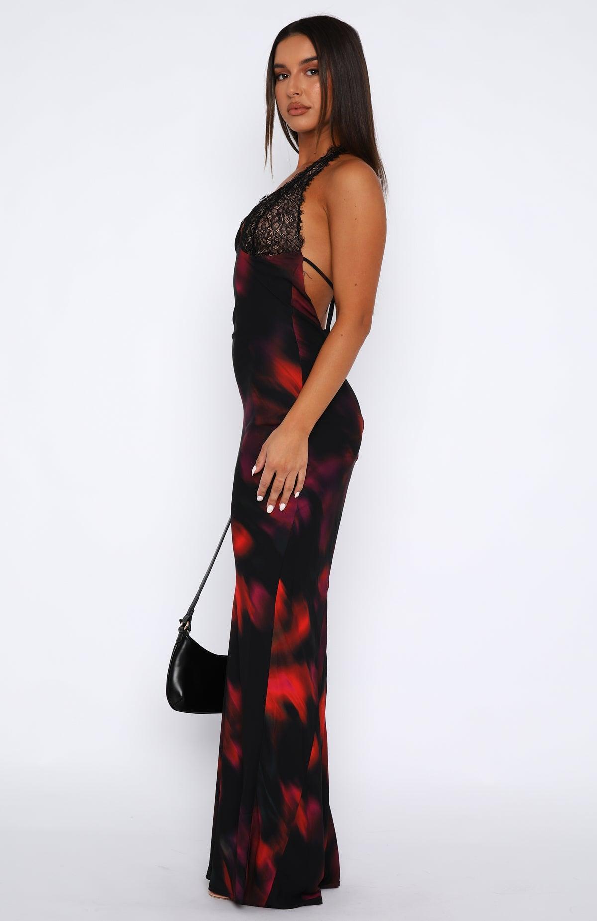 Beyond The Stars Maxi Dress Sangria Floral Product Image