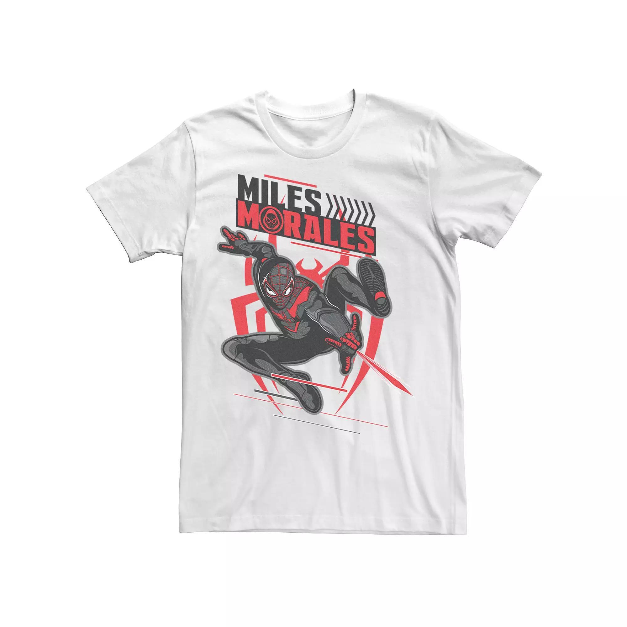 Men's Marvel Spider-Man Miles Morales Action Leap Tee, Size: 3XL, White Product Image