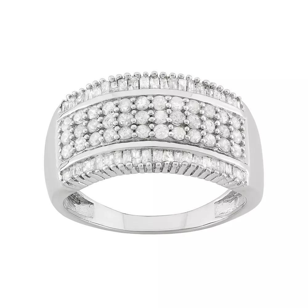 Jewelexcess 1 Carat T.W. Diamond Sterling Silver Ring, Womens White Product Image