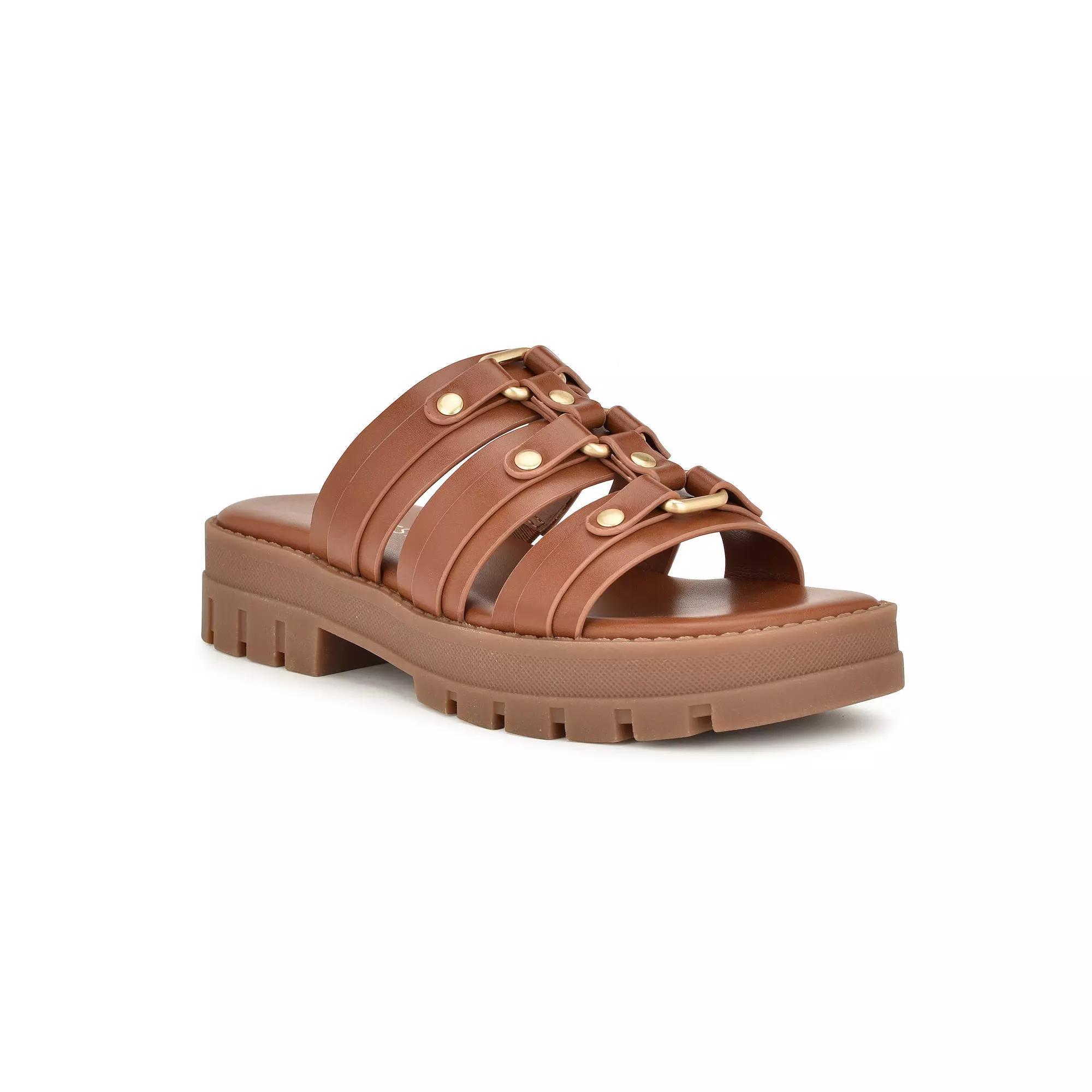 Nine West Cazz Women's Strappy Lug Sole Casual Sandals, Size: 8, Medium Brown Product Image