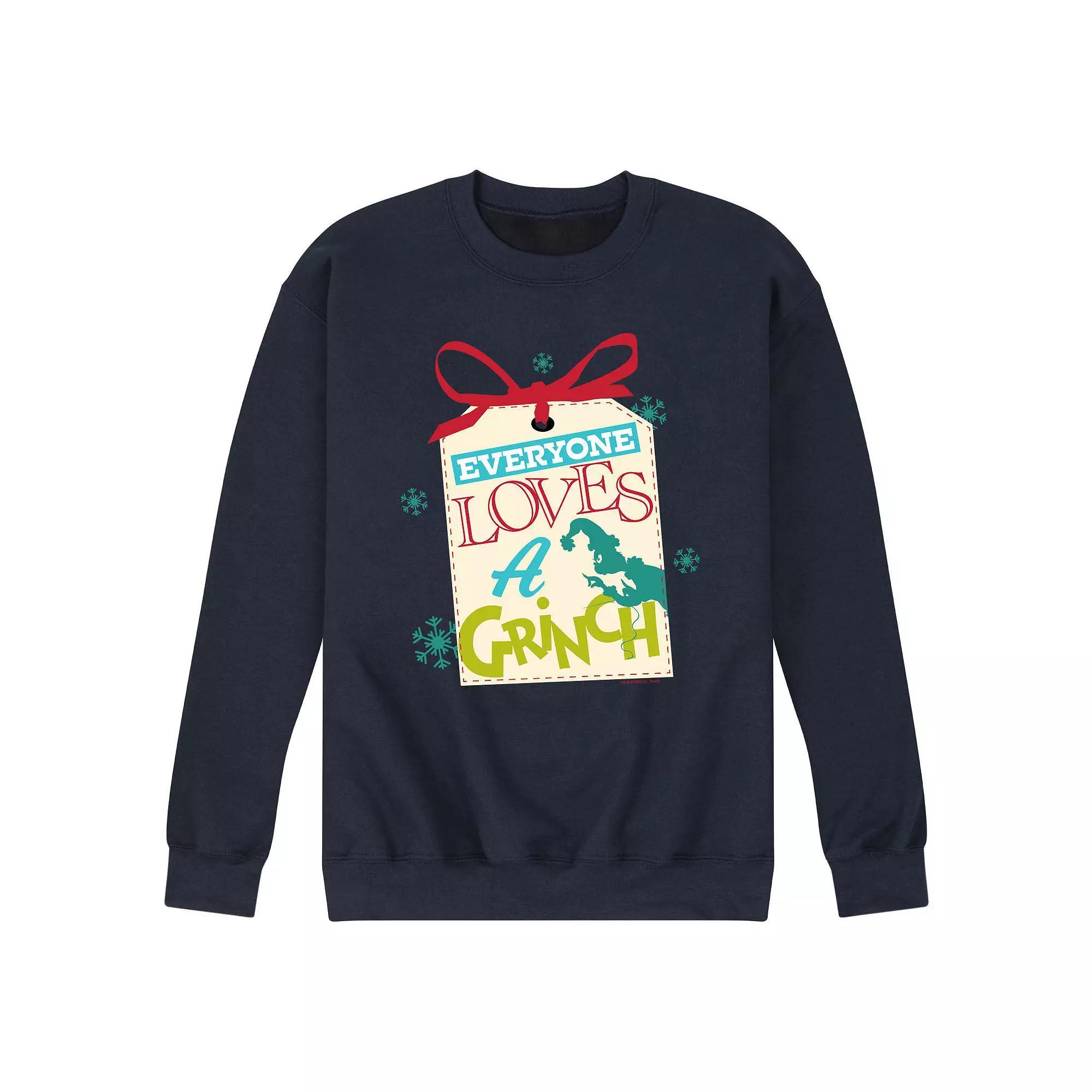 Mens Dr. Seuss The Grinch Everyone Loves A Grinch Fleece Sweatshirt Product Image