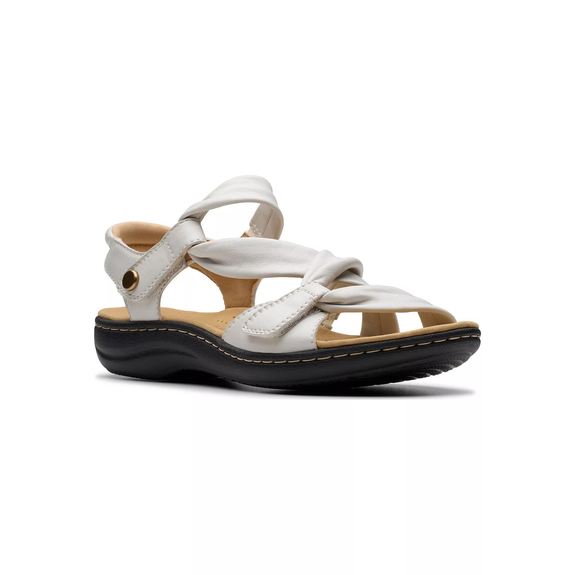 Clarks® Laurieann Bell Women's Leather Slide Sandals, Size: 12, Off White Leather Product Image