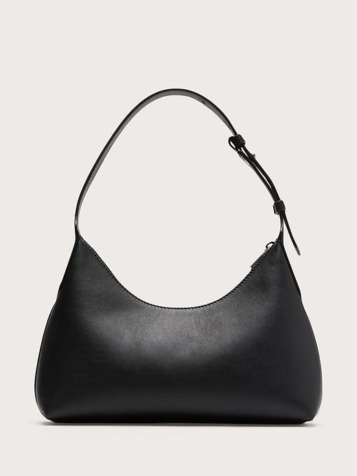 Metallic Leather Crescent Shoulder Bag Product Image