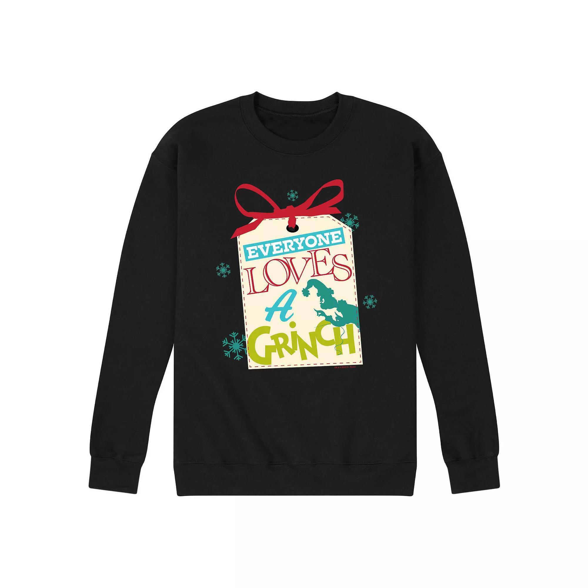 Mens Dr. Seuss The Grinch Everyone Loves A Grinch Fleece Sweatshirt Product Image