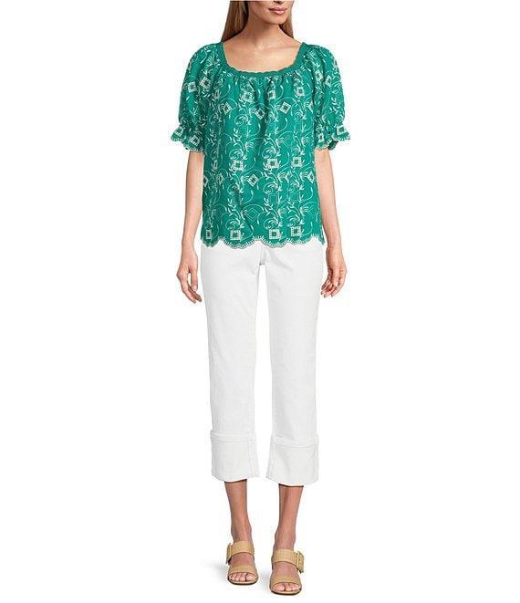 Nurture Petite Size Woven Square Neck Puff Short Sleeve Top Product Image