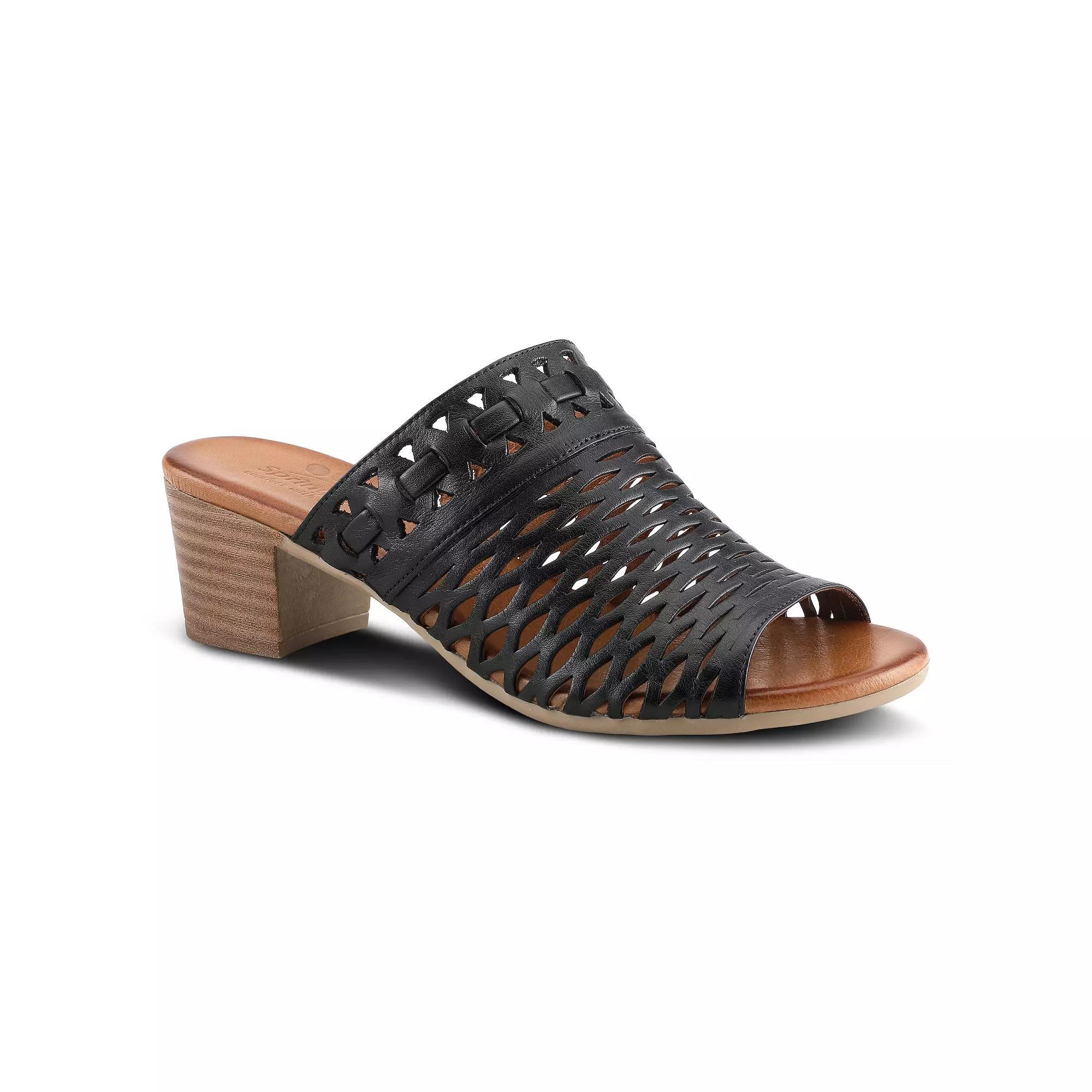 Spring Step Anika Women's Leather Slide Sandals, Size: 36, Black Product Image