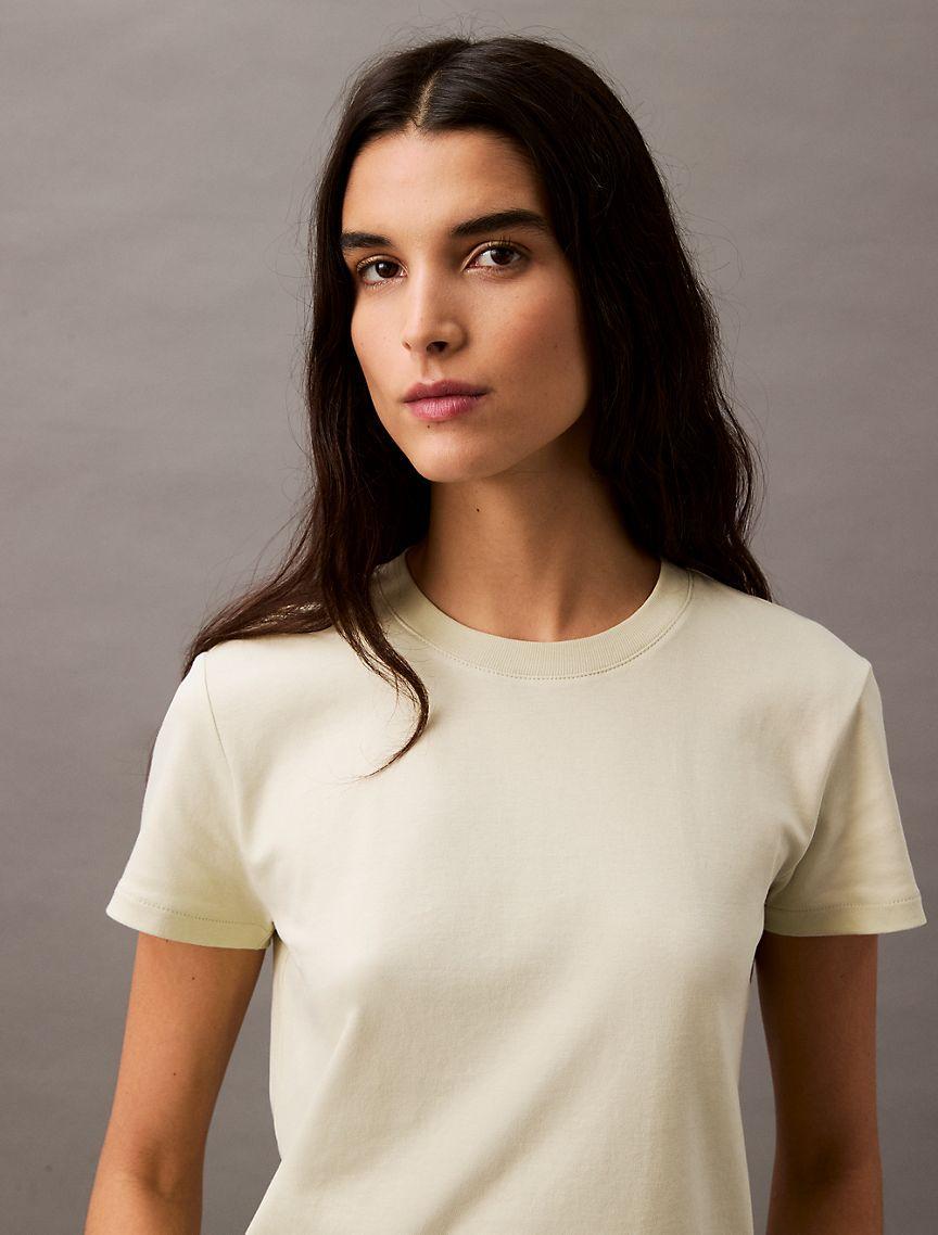 Calvin Klein Women's Liquid Cotton Crewneck Tee - Green - M Product Image