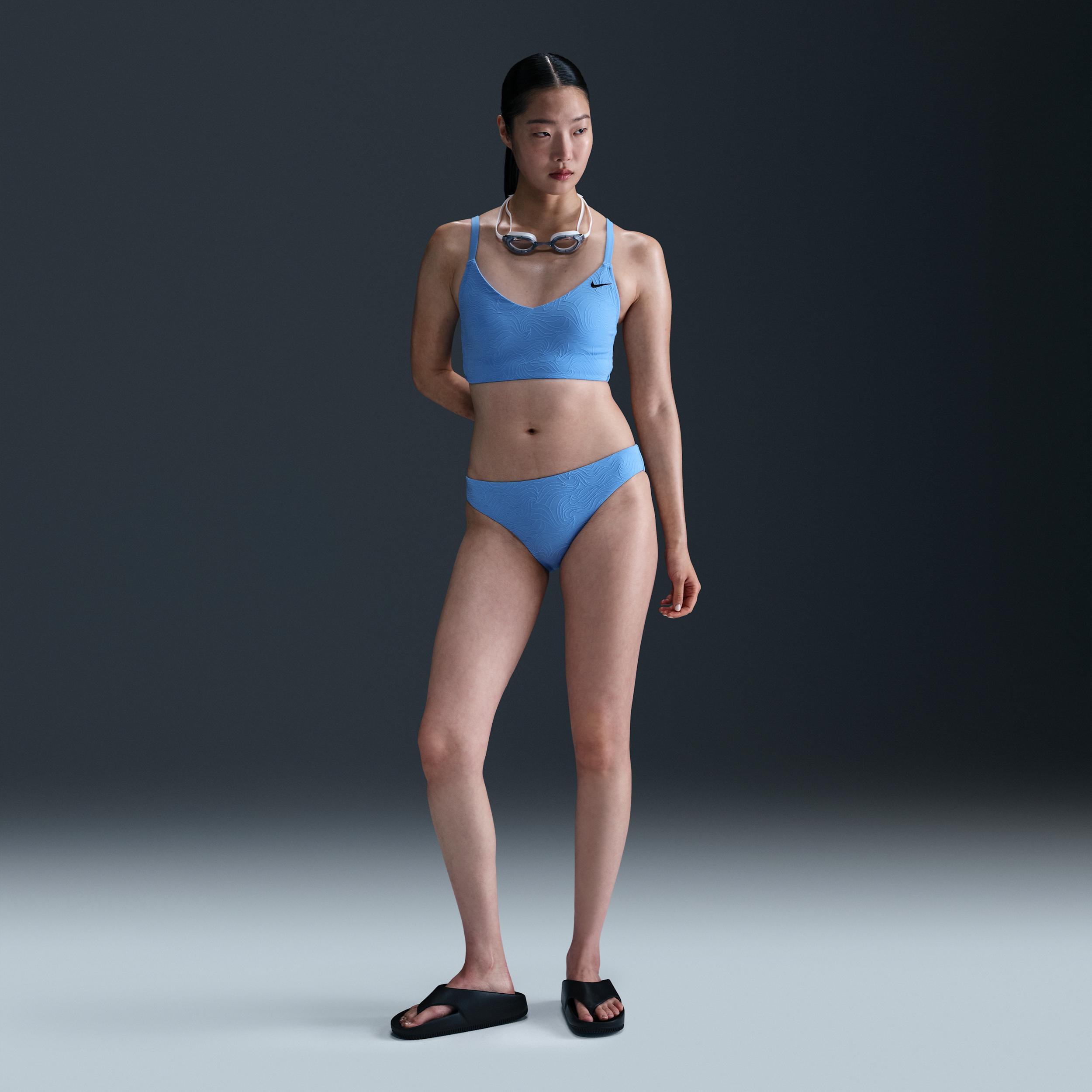 Nike Women's Swim Water Texture V-Neck Midkini Product Image