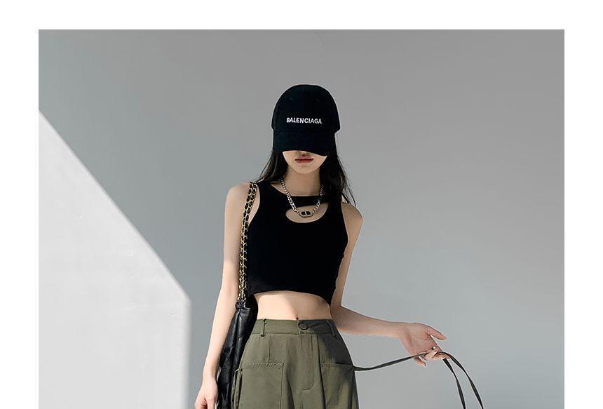 Mid Rise Plain Wide Leg Cargo Pants (Various Designs) Product Image