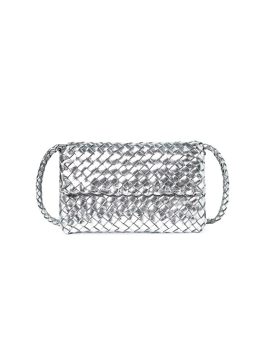 Womens Billie Woven Leather Shoulder Bag Product Image