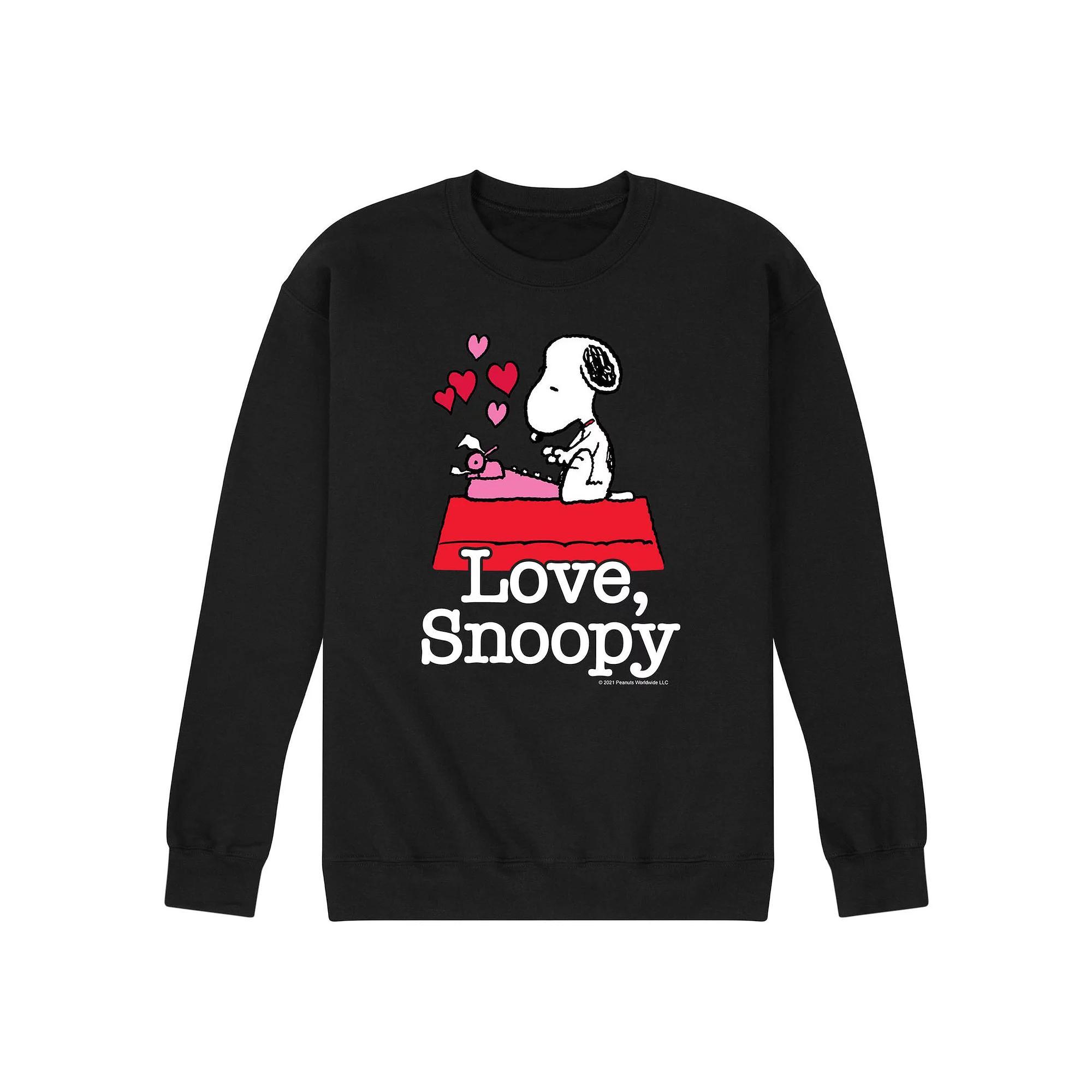 Mens Peanuts Love Snoopy Fleece Sweatshirt Product Image