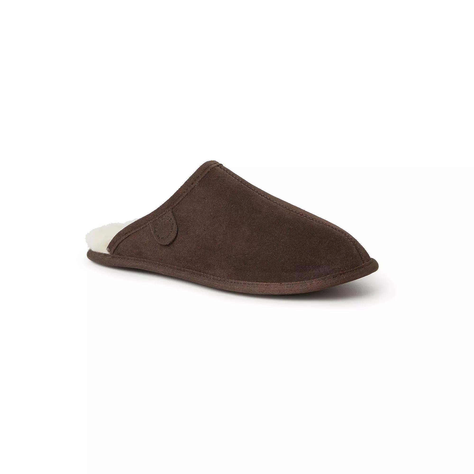 Fireside By Dearfoams Warwick Wool-Lined Mens Scuff Slippers Green Product Image