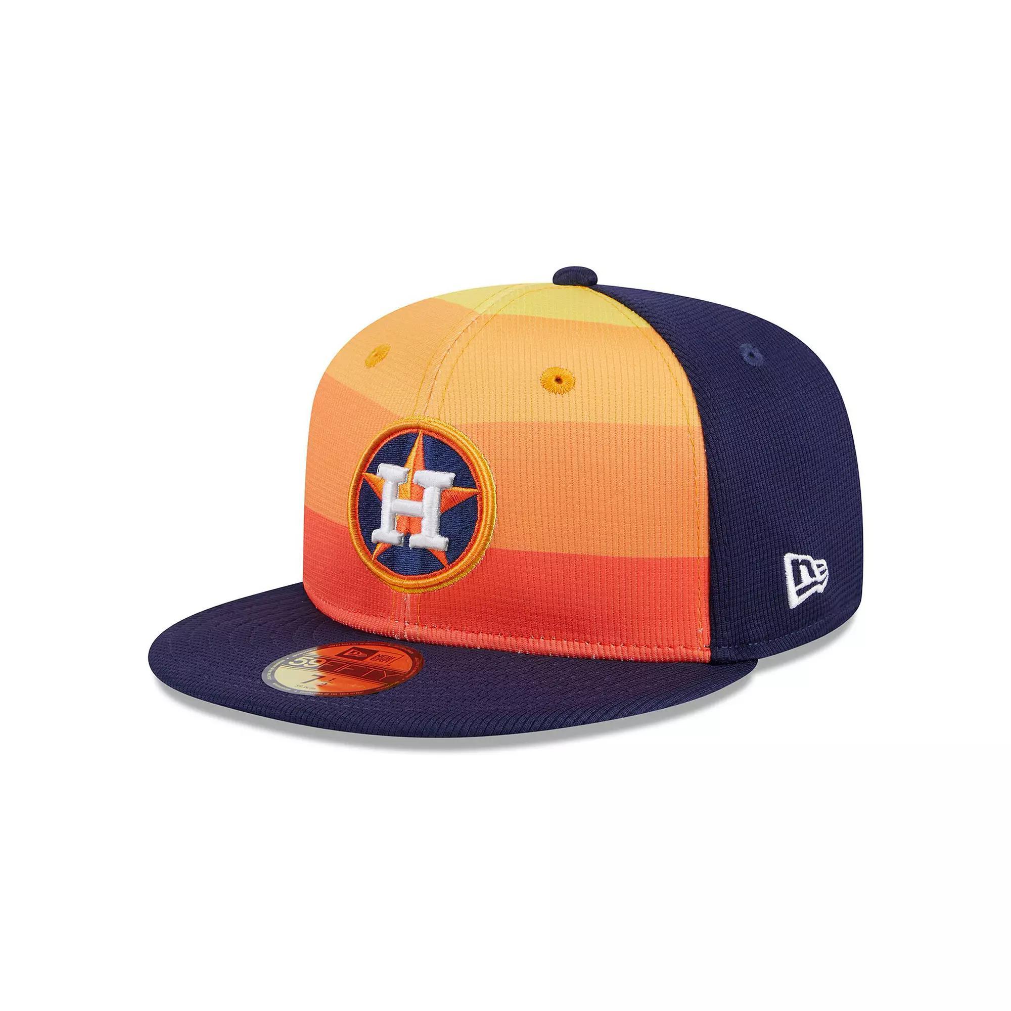 Men's New Era  Orange Houston Astros 2024 Batting Practice 59FIFTY Fitted Hat, Size: 7 7/8 Product Image