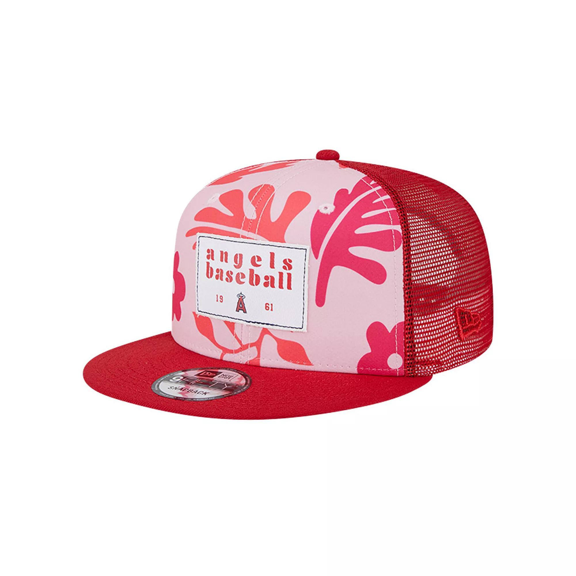 Men's New Era Red Los Angeles Angels Bikini Bottom Trucker 9FIFTY Snapback Hat Product Image